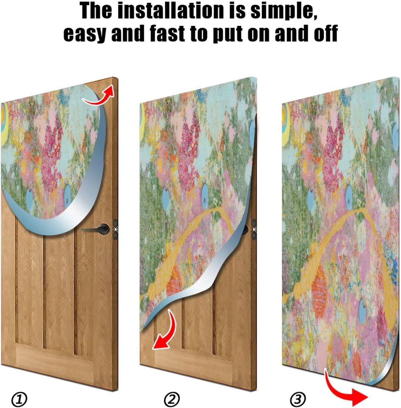 Susiyo Abstract Oil Paint Texture Halloween Door Cover 32x79 in