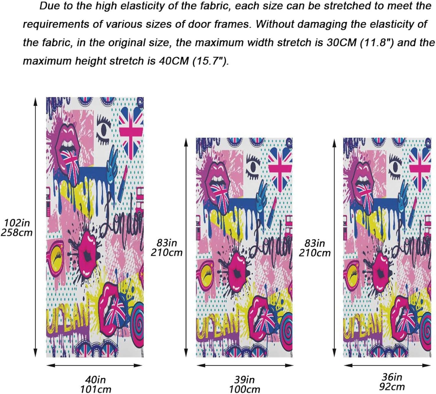 Susiyo Funny Colorful Halloween Door Cover 32x79 in