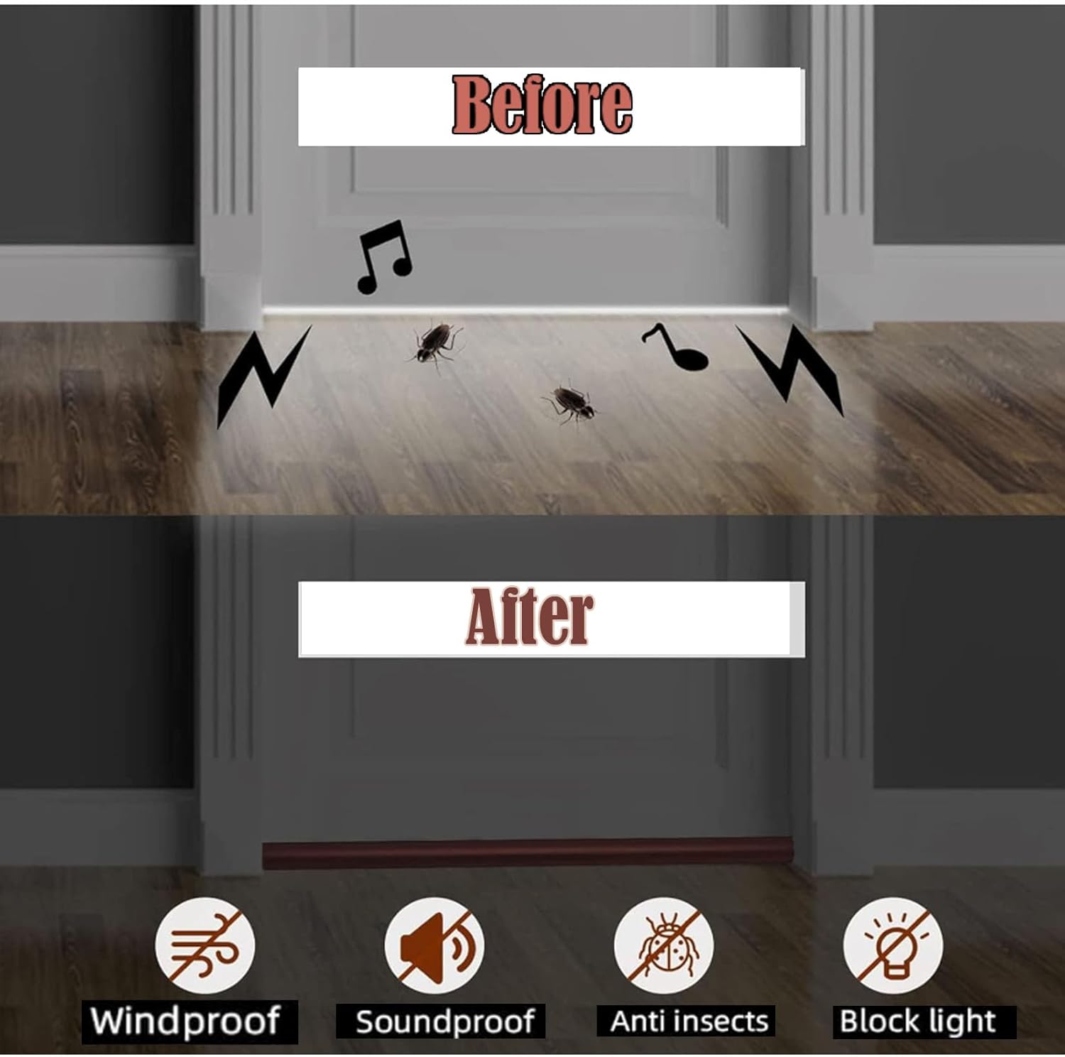 CozyCove Door Draft Stopper 39inch White