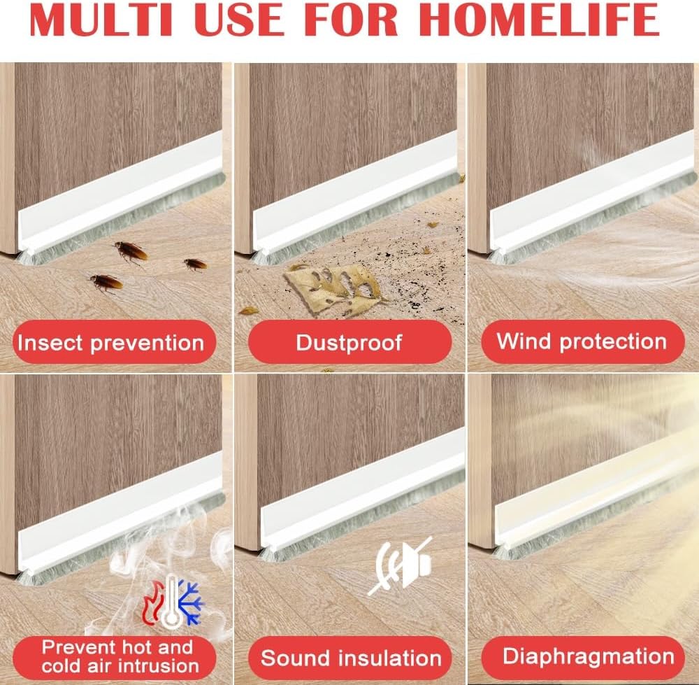 Topupth Under Door Draft Stopper with Brush - 39 L x 2 W