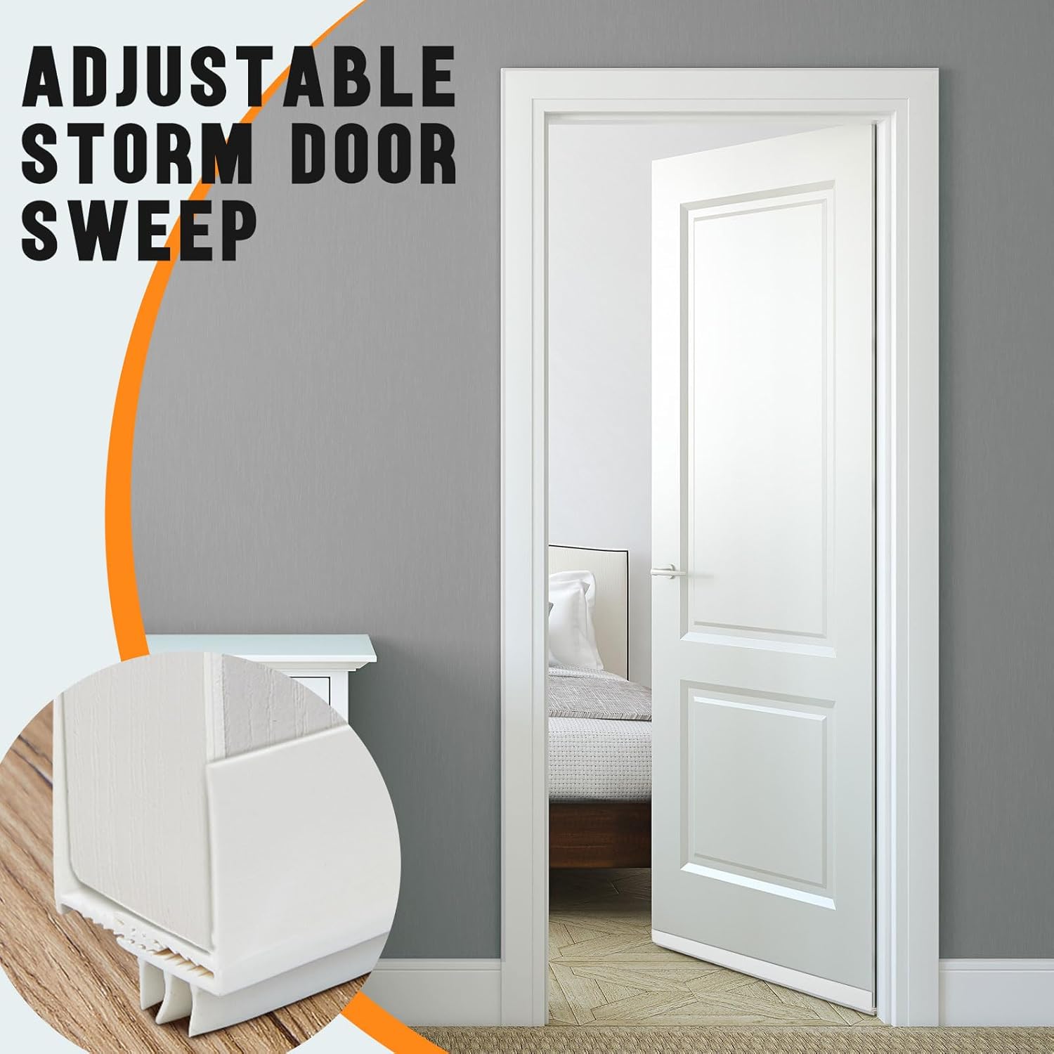 Pickmesh 4 Pcs Adjustable Storm Door Bottom Sweep 36 Inch White