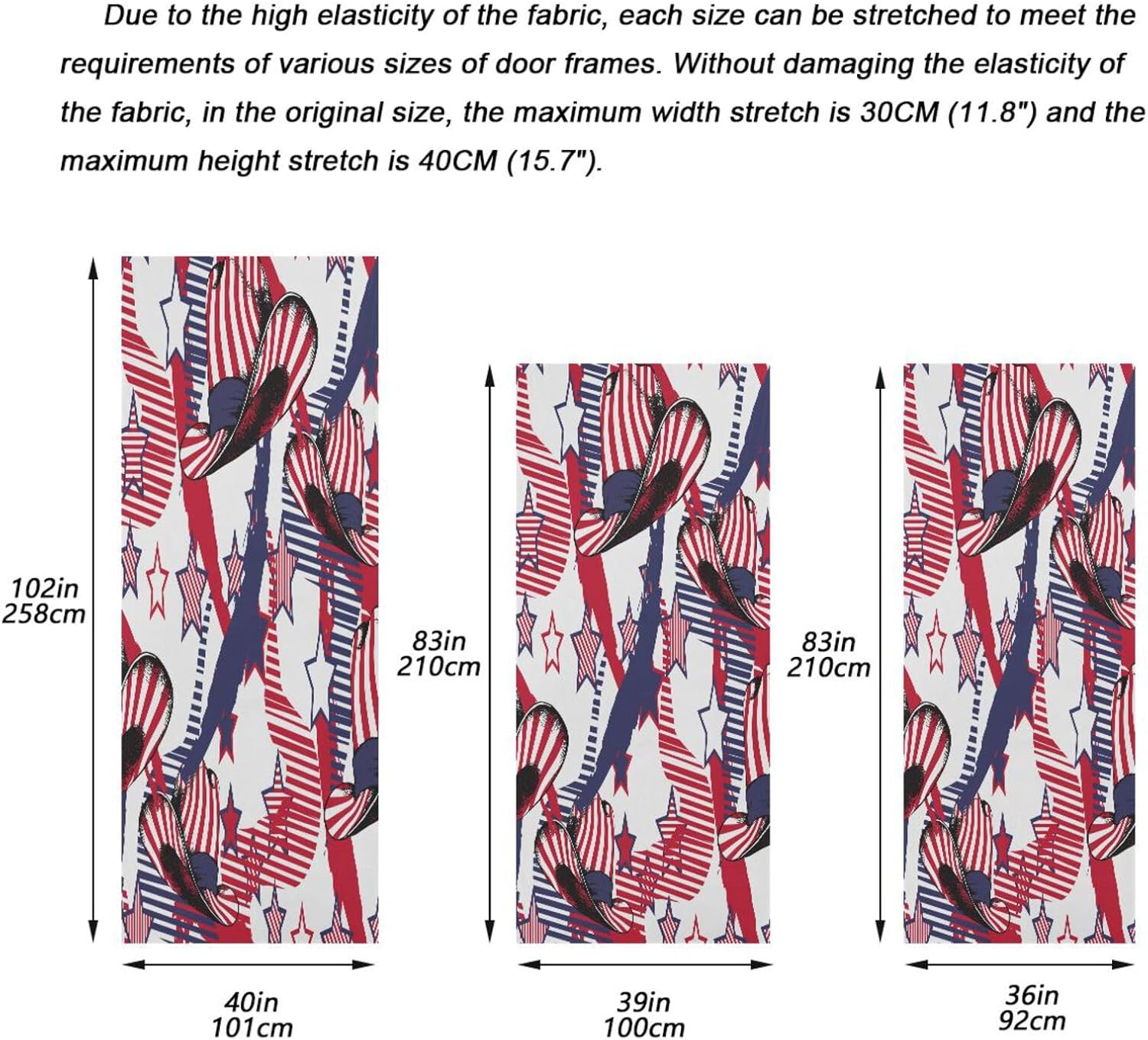 Susiyo Cowboys Hat Halloween Door Cover Stretch Fabric Backdrop for Home Party Decorations