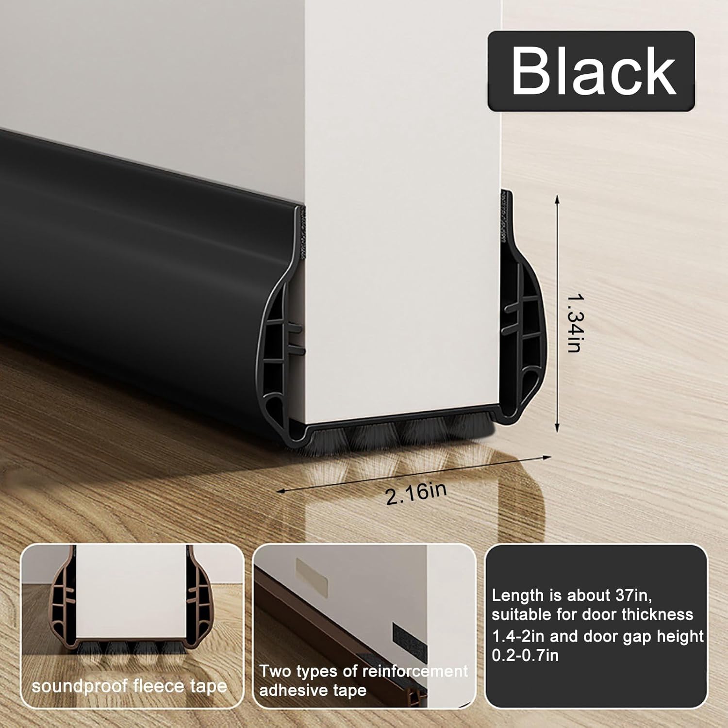 Lifeuping Under Door Draft Stopper with Brush