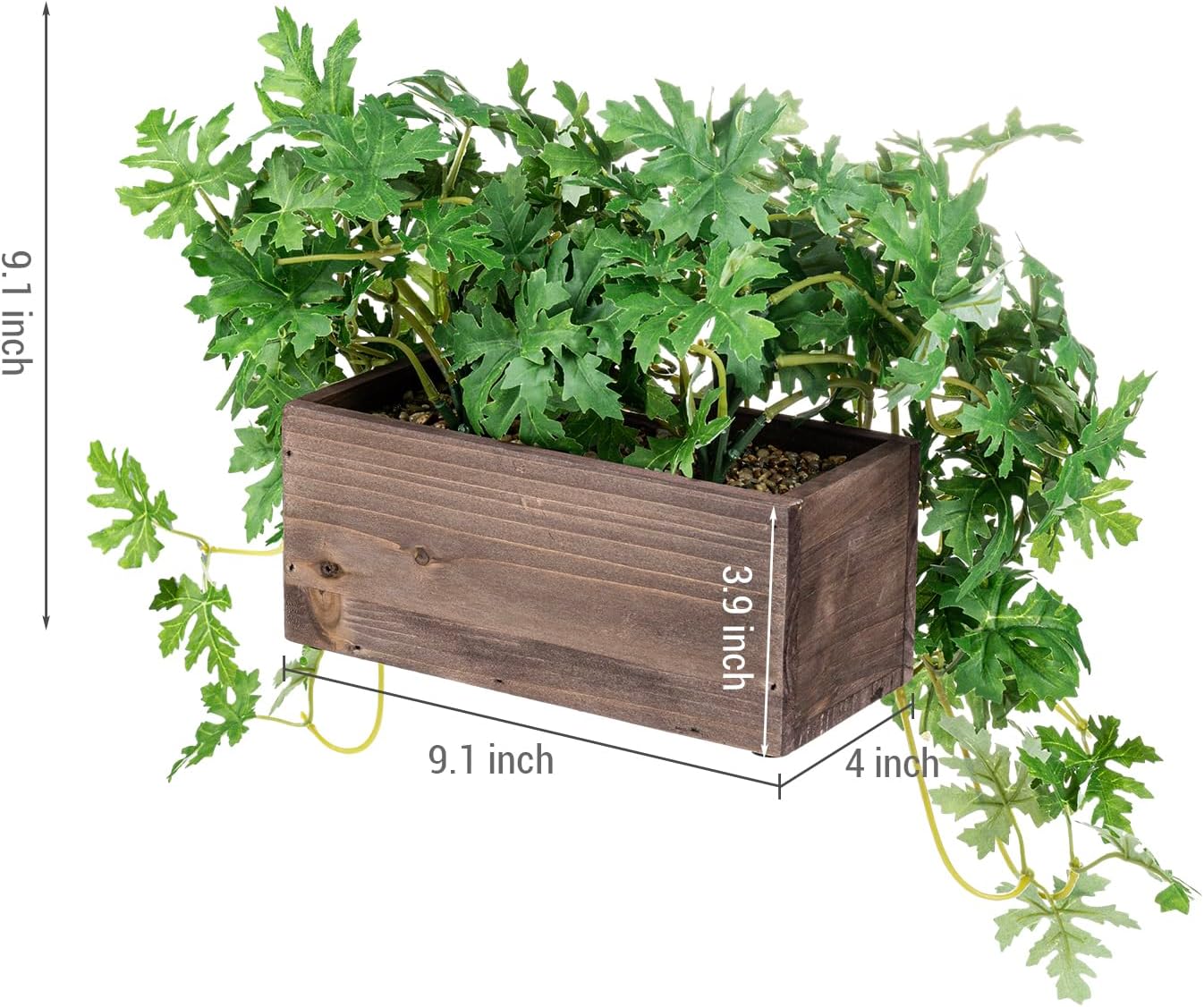 MyGift Artificial Plant with Solid Wood Planter