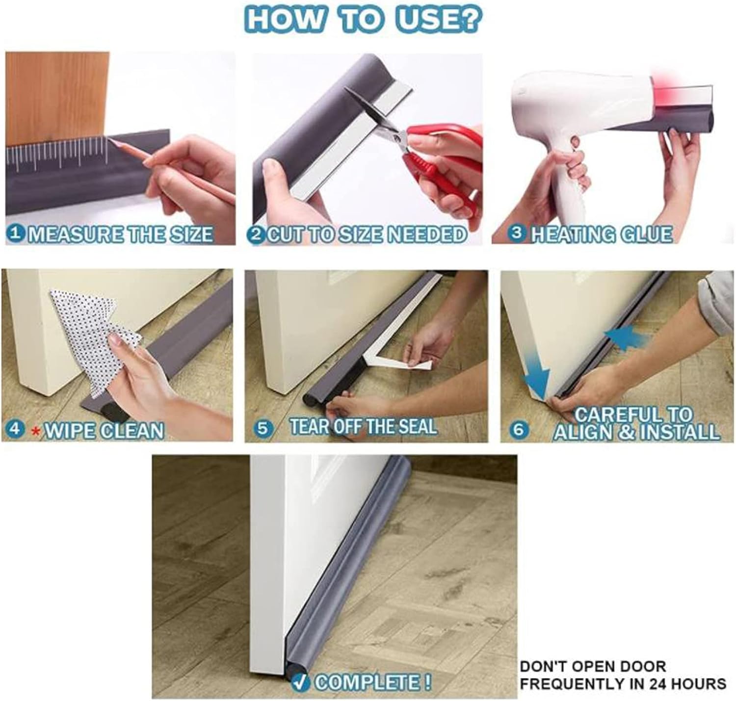 Adjustable Under Door Draft Stopper 37 Inch Seal Strip