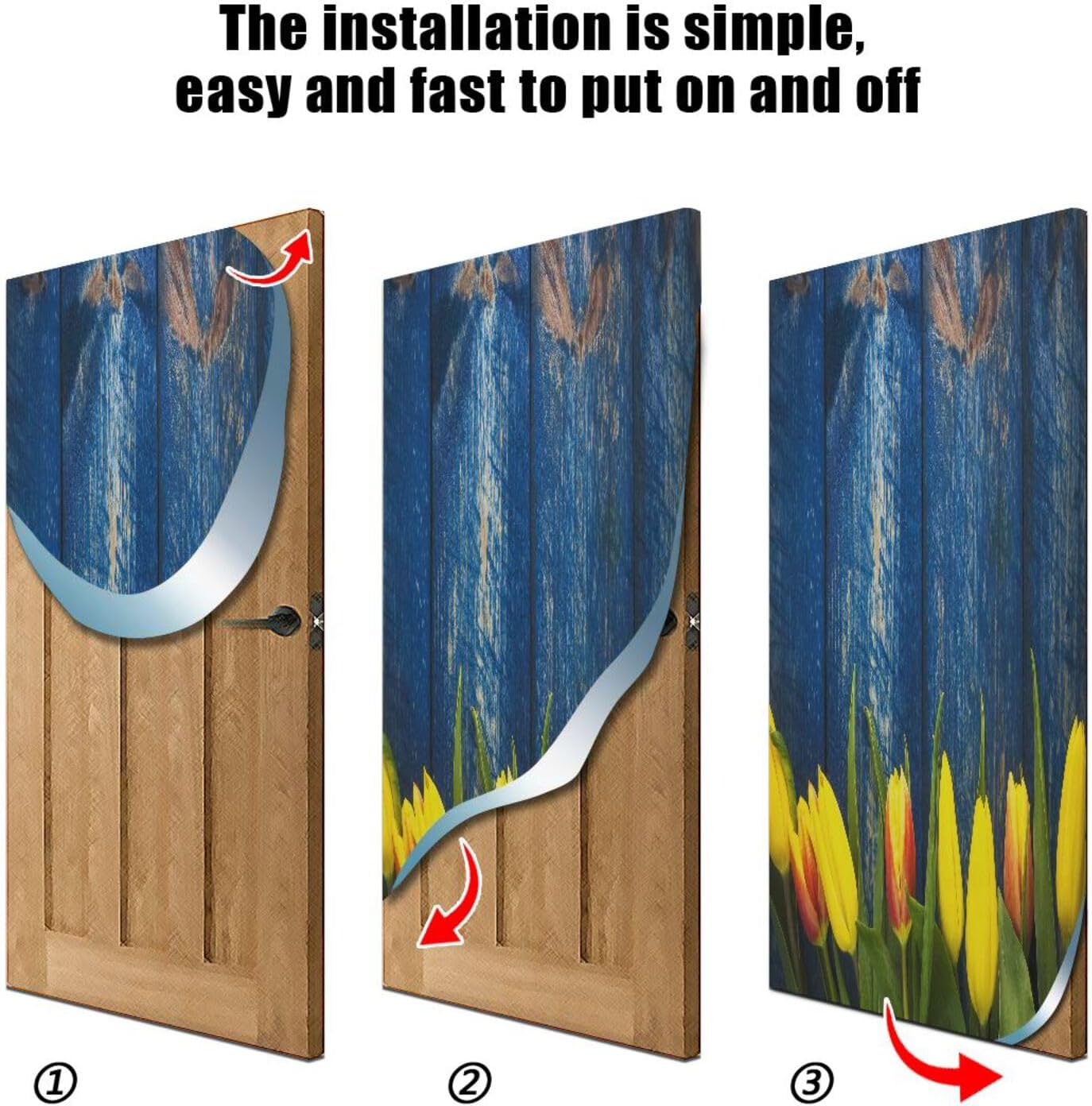 Susiyo Spring Tulip Halloween Door Cover 32x79 in