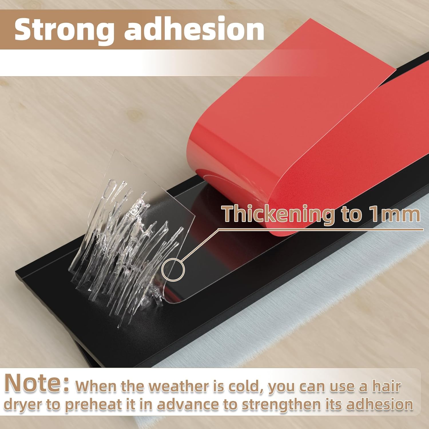 39 Inch Rubber Door Sweep Bottom Black
