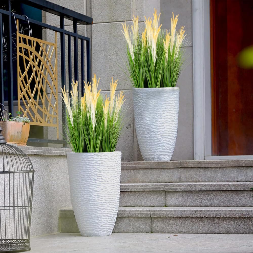 6PCS Artificial Onion Grass Fake Tall Grass for Indoor Outdoor Decor