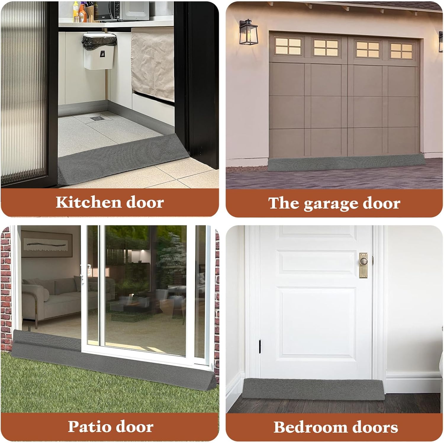 2 Pack Sliding Door Draft Stopper with Zipper