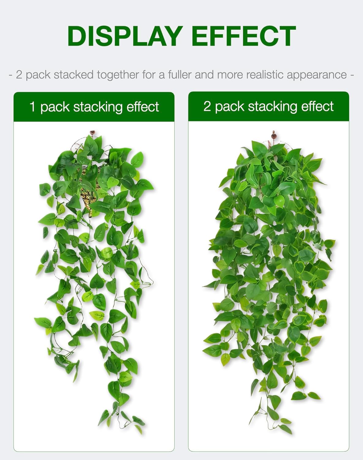 2 Pack Artificial Hanging Ivy Plants 36ft - Decor for Indoor Outdoor Events