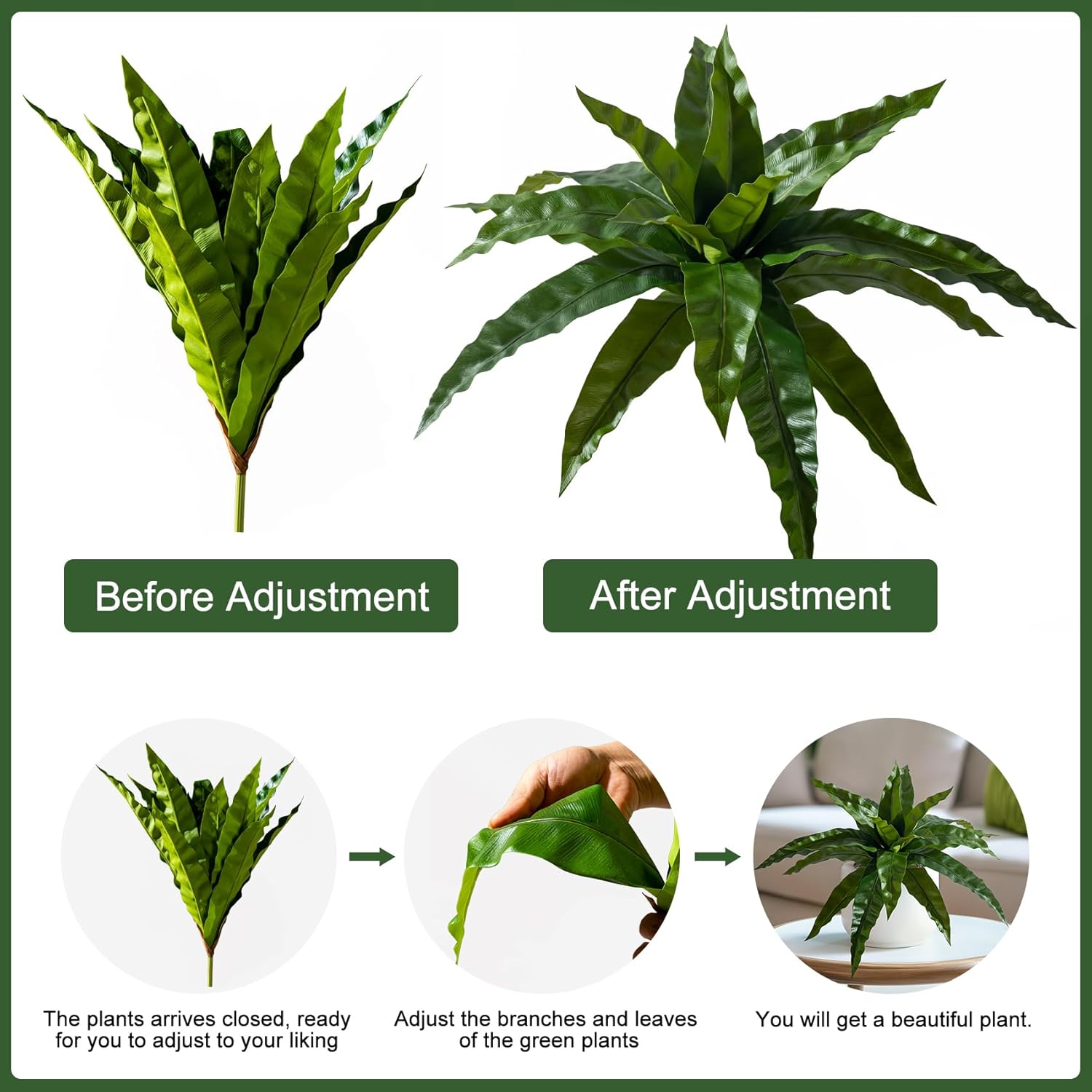 4 Pcs Artificial Dracaena Greenery Stems for Home Decor