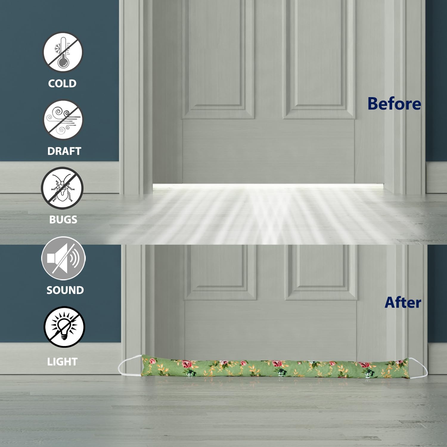 2 Pack 36 Inch Door Draft Stopper with Cartoon Print