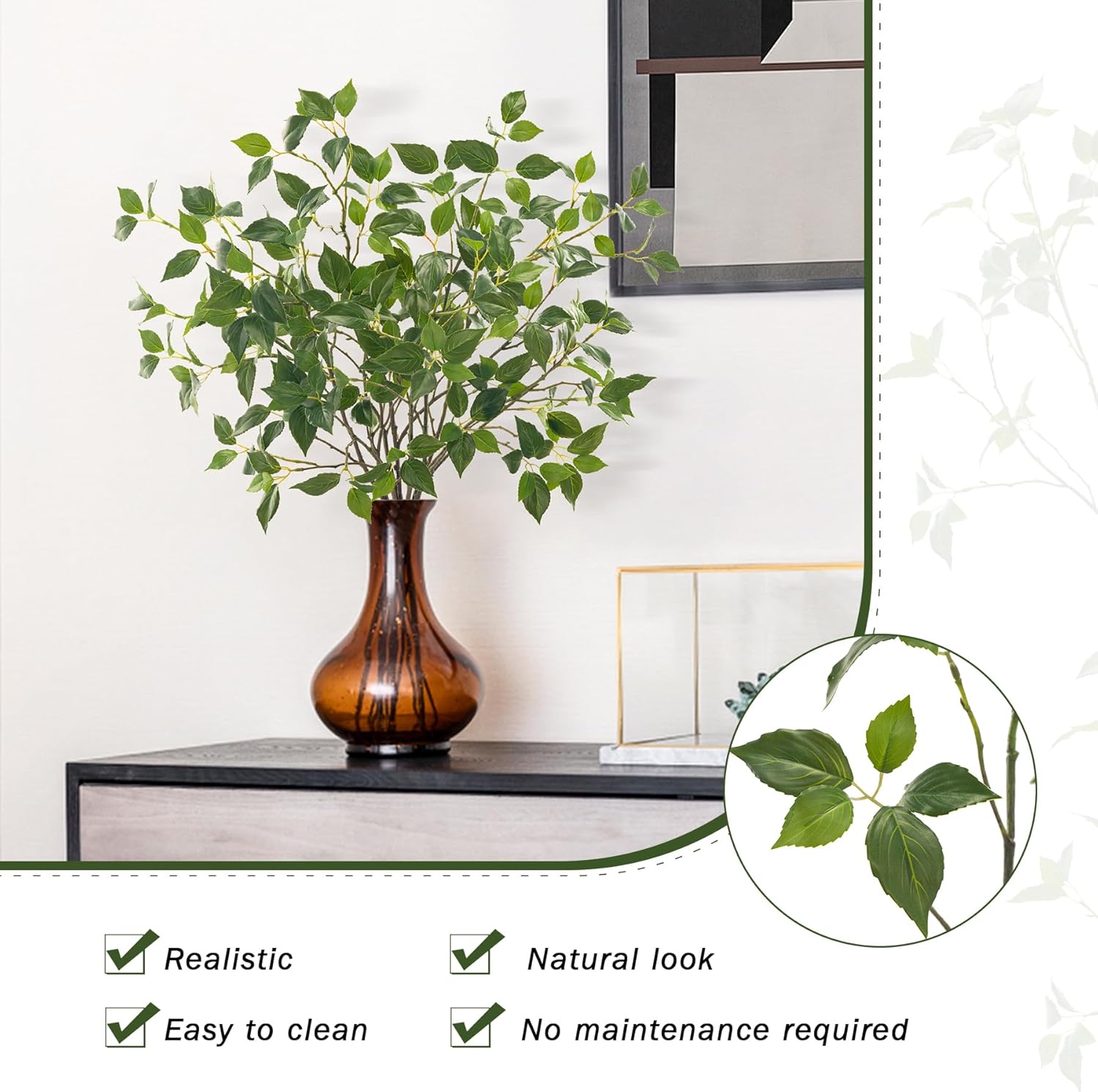 Uqueeten Eucalyptus Stems Artificial Plants 32 Inch 6PCS
