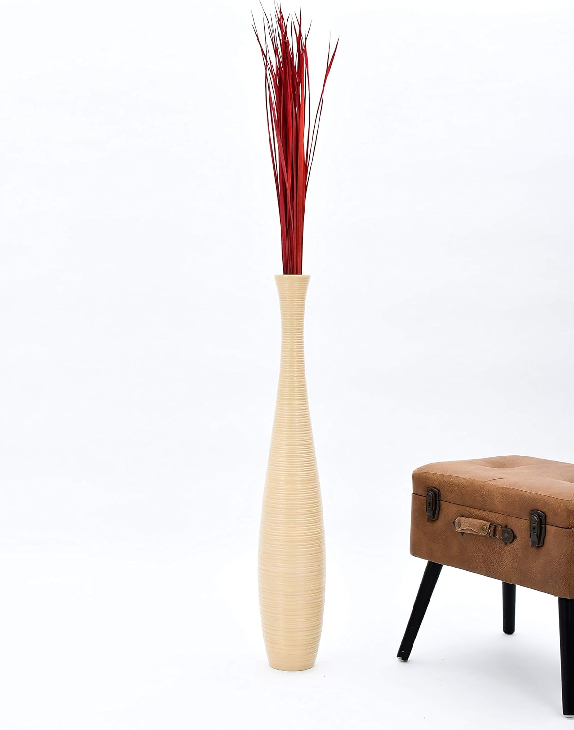 Leewadee Tall Vase Filler Red 45 Inch Natural Grass Stems