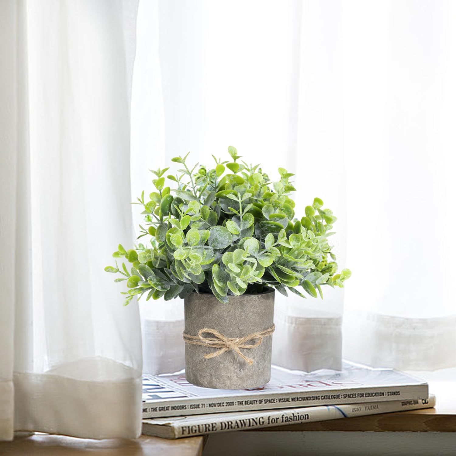 3 Pack Mini Artificial Eucalyptus Plants for Home Office Decor