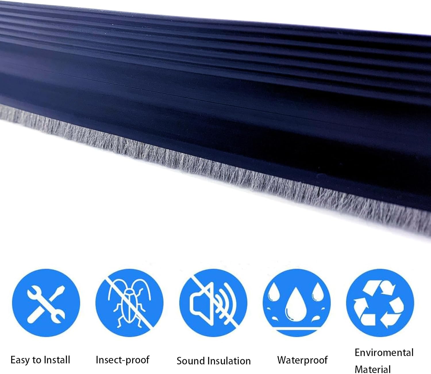 2Pack SilentGuard Pro Door Seal with Brush Tech - Noise Reduction and Energy Efficiency