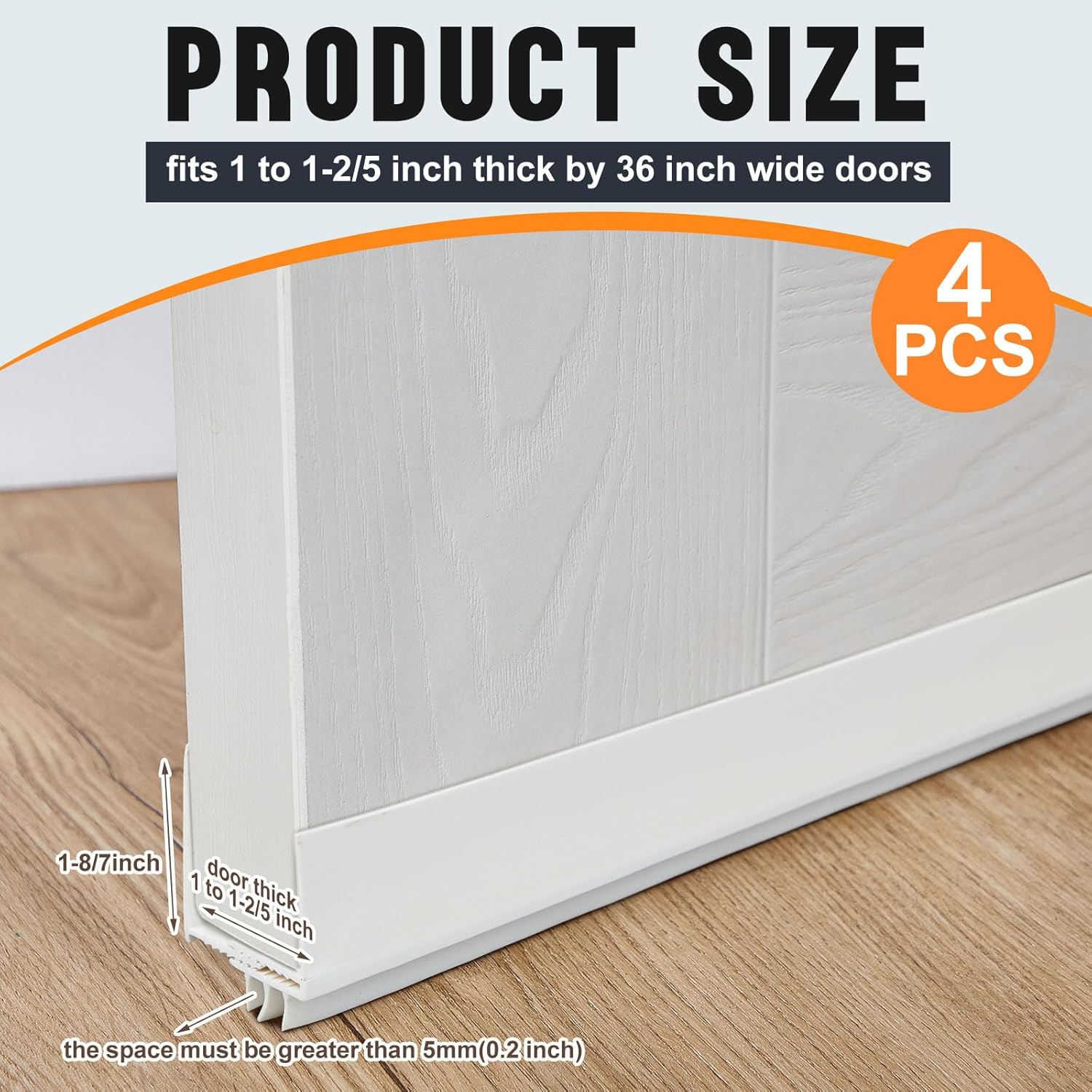 Pickmesh 4 Pcs Adjustable Storm Door Bottom Sweep 36 Inch White