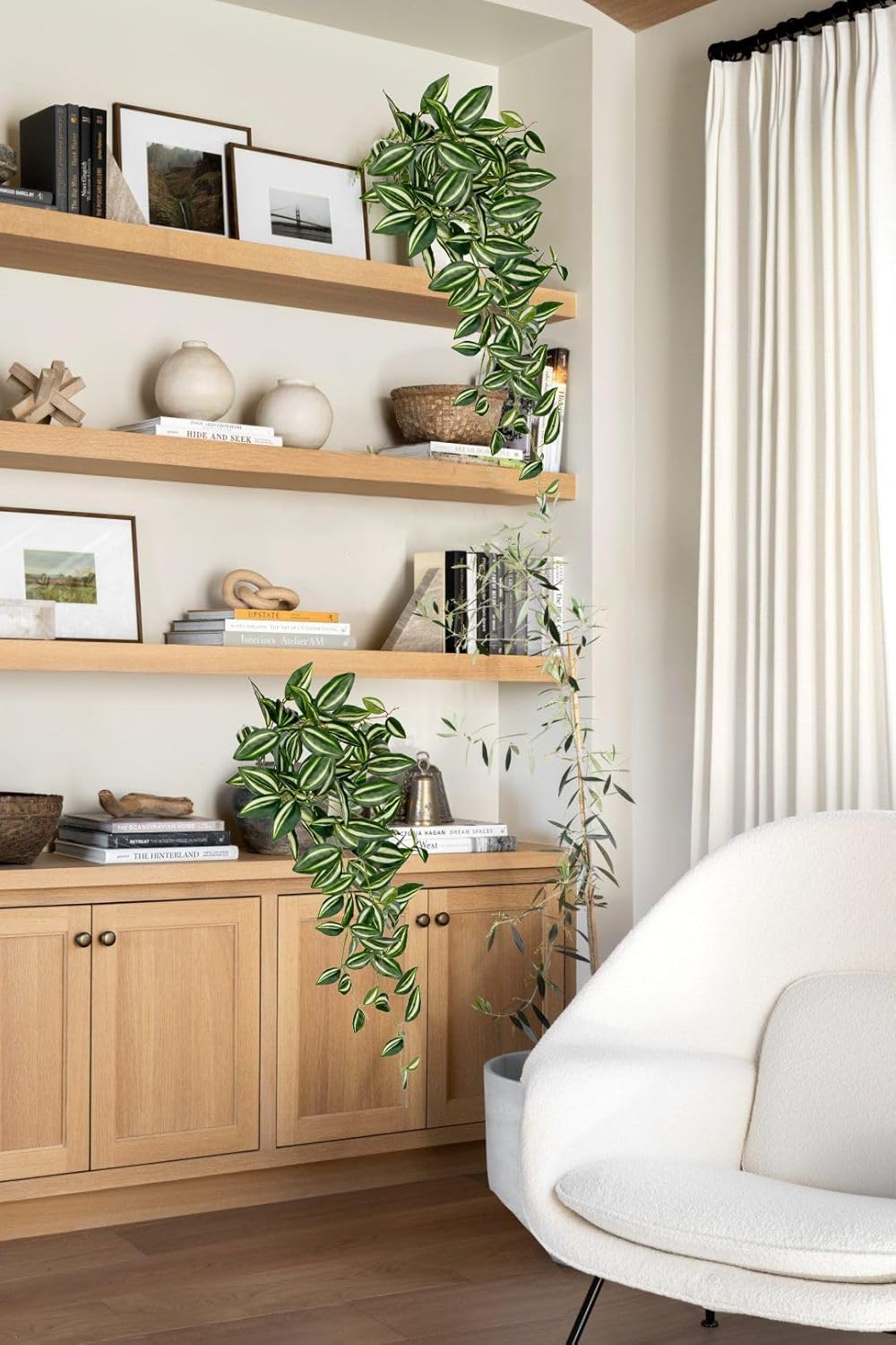 DILATATA Artificial Hanging Plants 26 Faux Wandering Jew for Home Decor 2 Pack