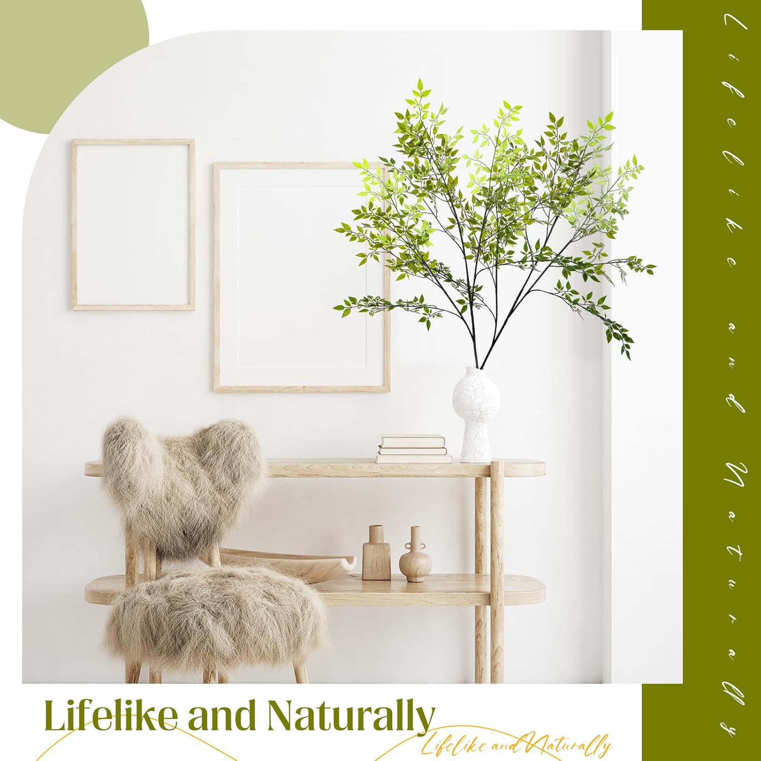 Giegxin 6 Pcs Artificial Nandina Branches for Home Decor