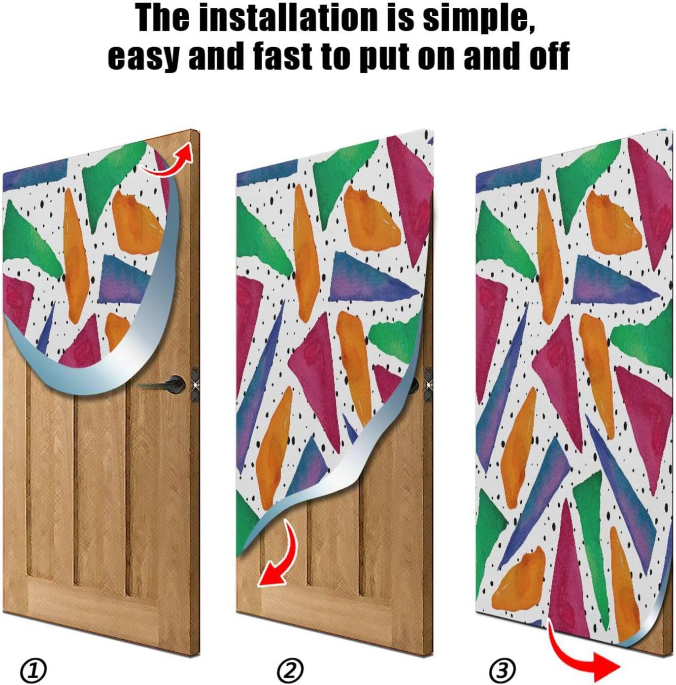 Susiyo Bright Watercolor Triangles Halloween Door Cover
