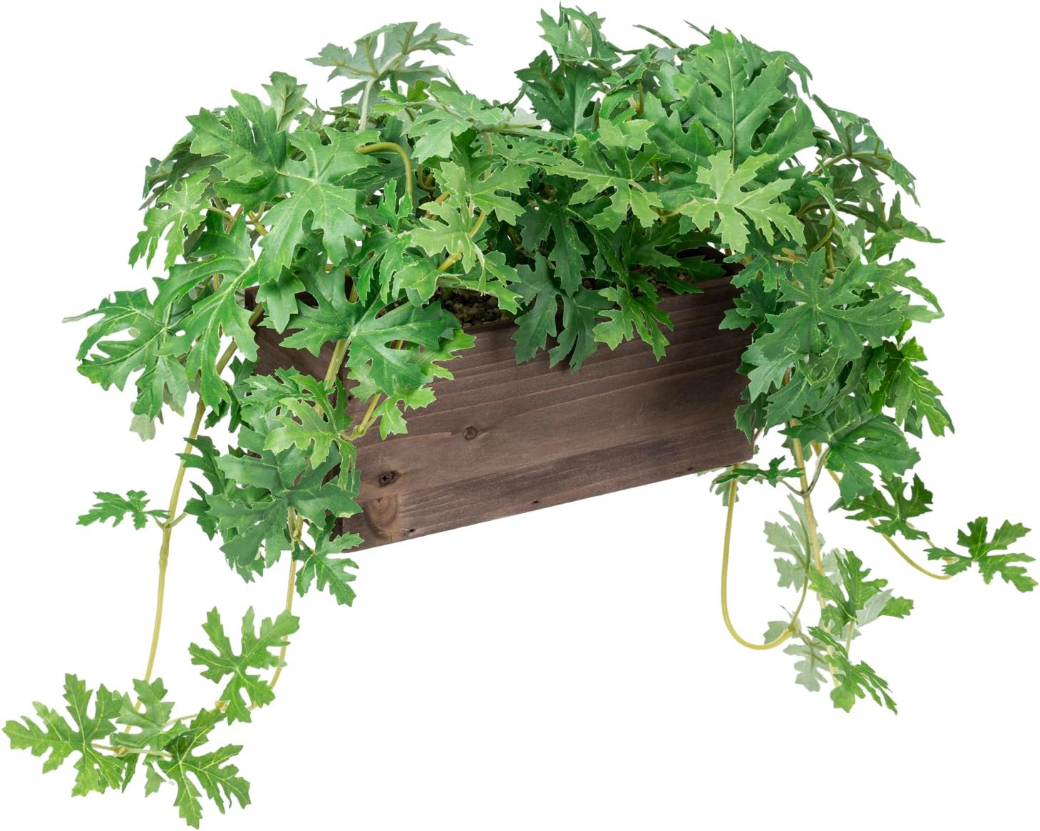 MyGift Artificial Plant with Solid Wood Planter