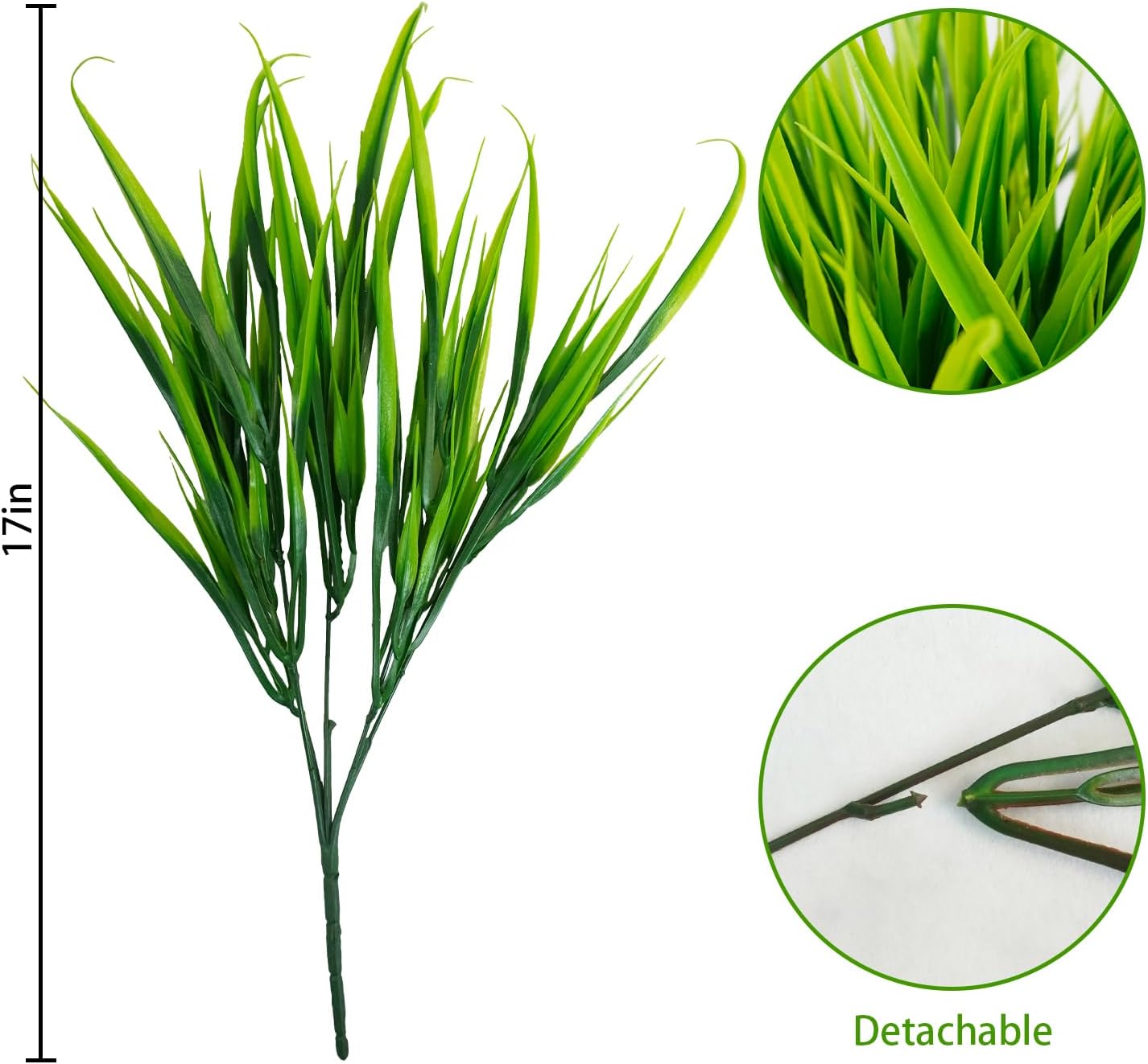 Uieke 6 Bundle UV Resistant Artificial Grass Plants for Home Garden