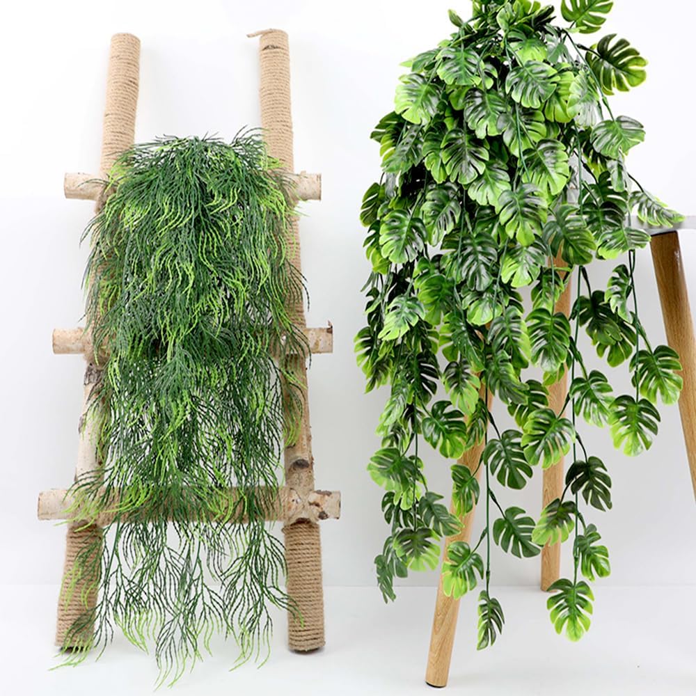 Artificial Hanging Plants 2 Pack UV Resistant