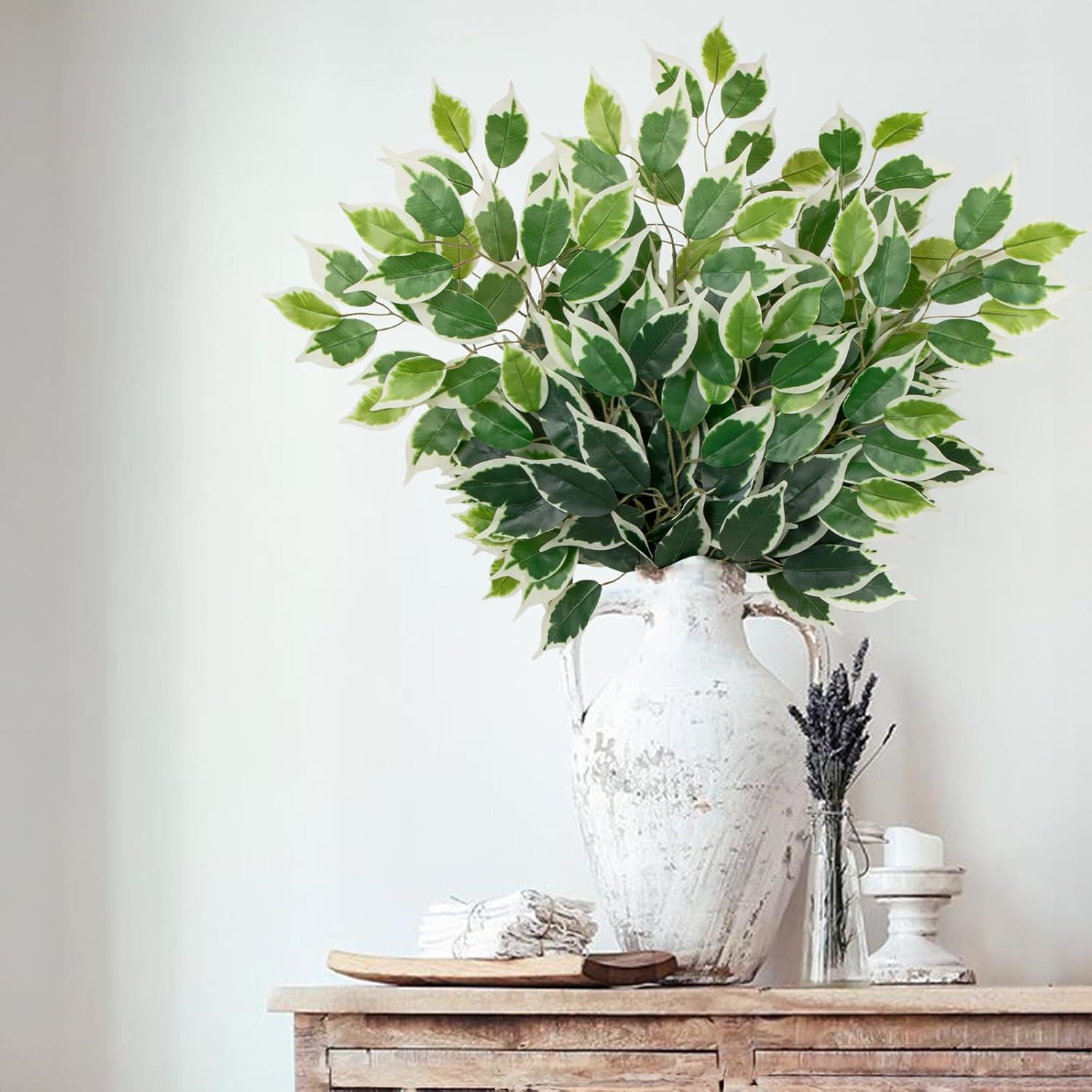 12PCS Ficus Artificial Branches 24 Greenery Decor