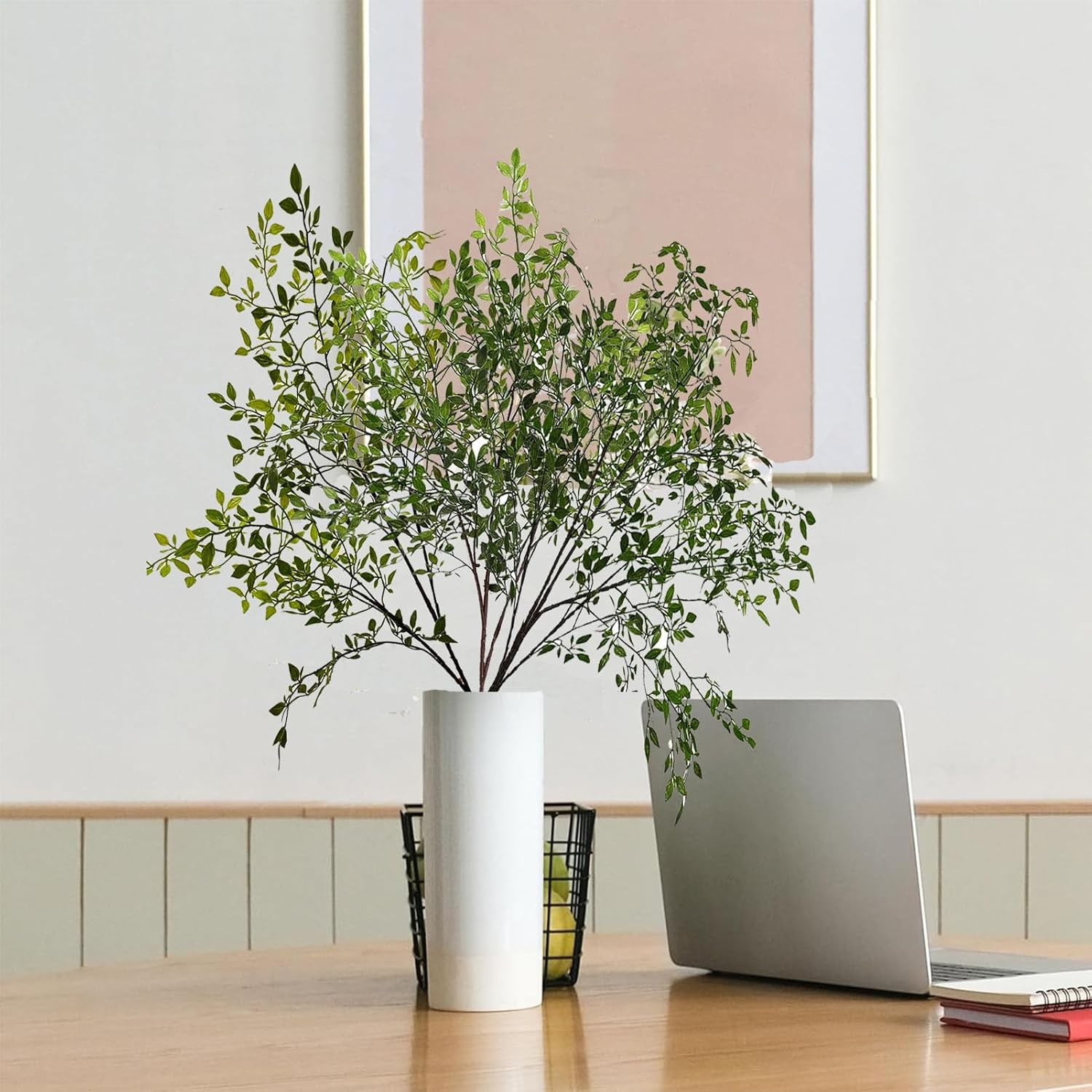 Toprooms Artificial Plants Nandina 3pcs 43 Branches for Vase Filler Home Office Decor