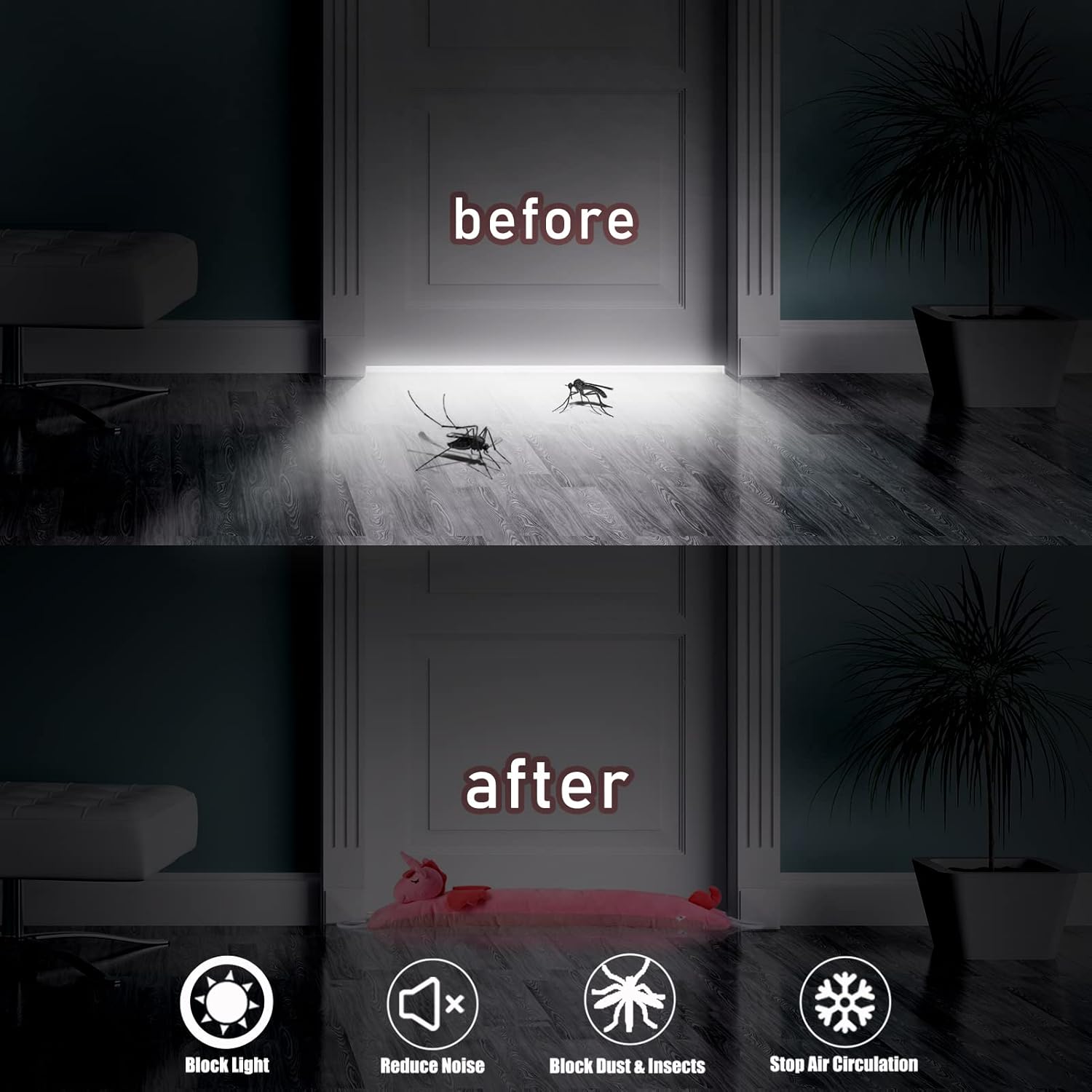 Estimber Under Door Draft Stopper Unicorn Decor 36 Inch