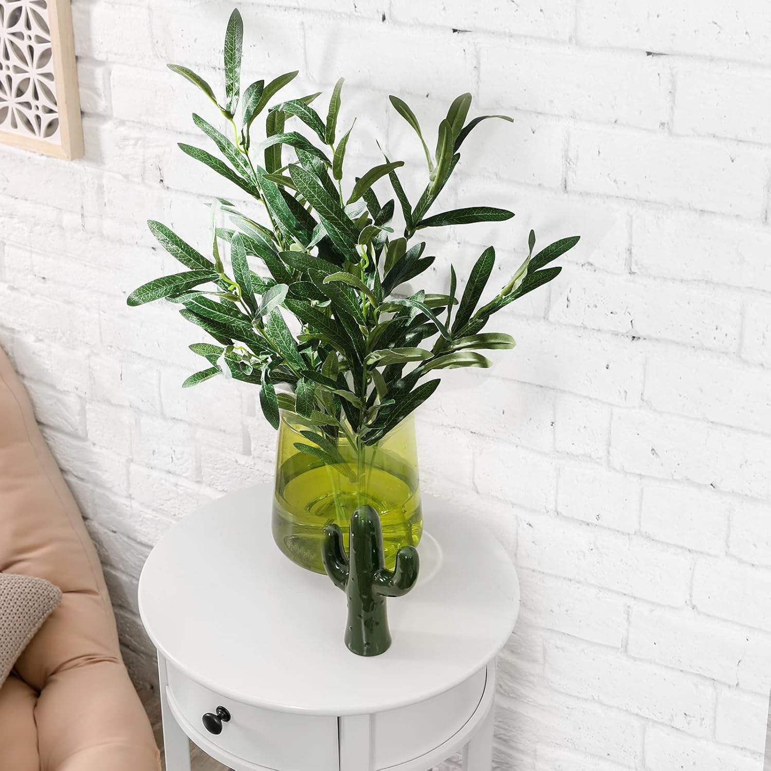 WILLBOND 8 Bundle Artificial Olive Branches 43 Inch Tall