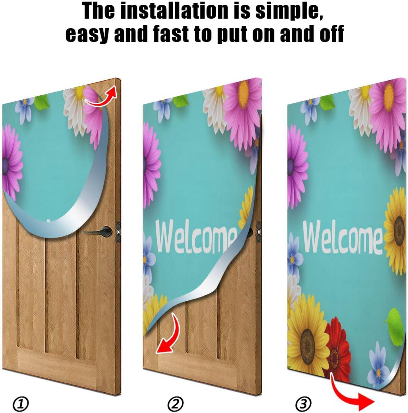 Susiyo Spring Flowers Red Halloween Door Cover