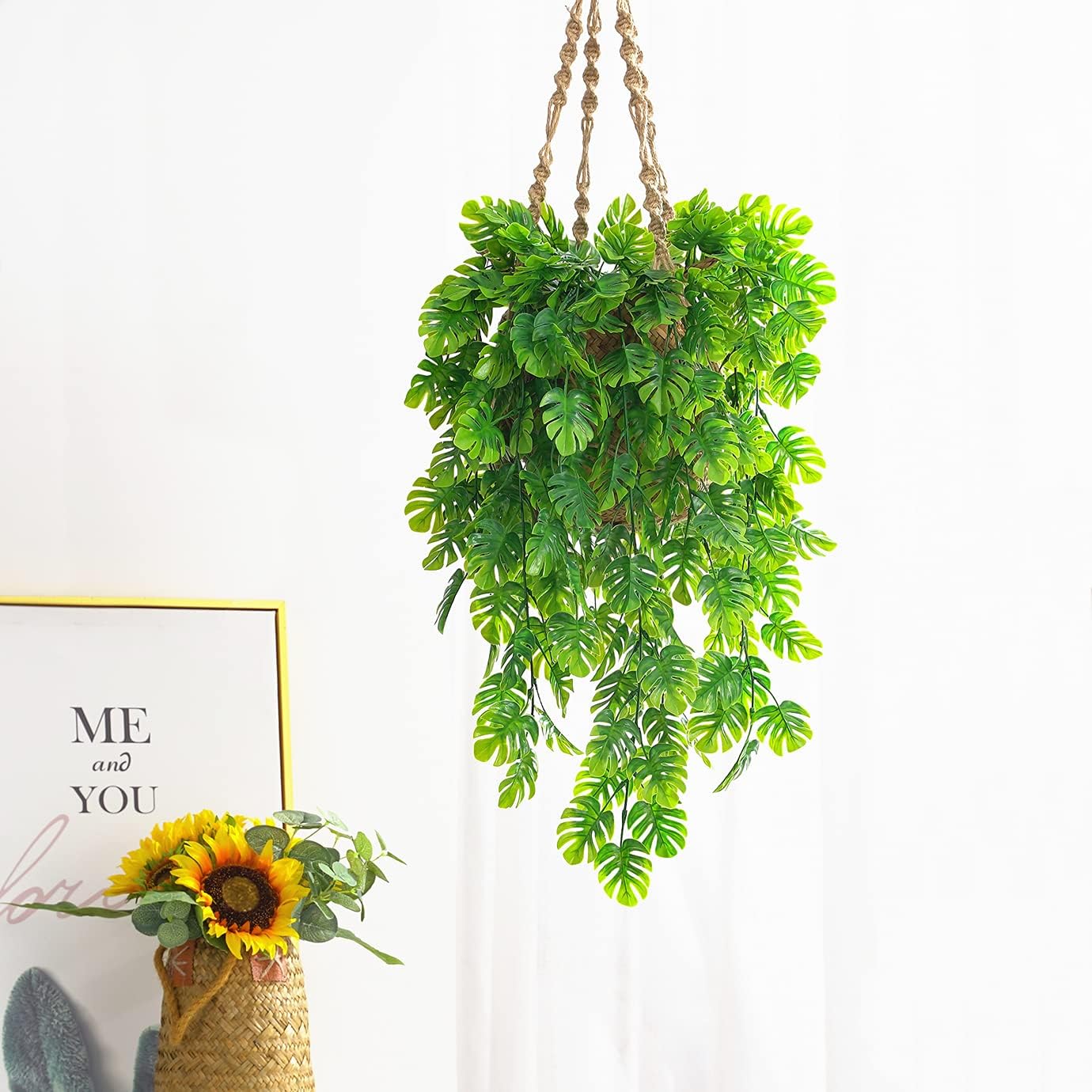 CATTREE Artificial Monstera Vines 2 Pack for Home Decor