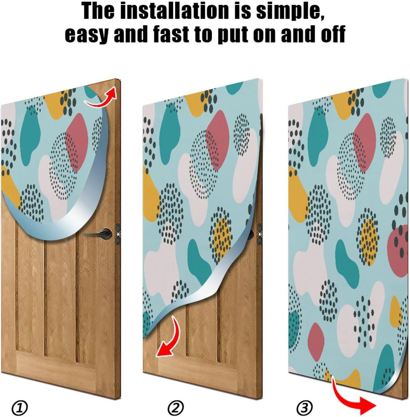 Susiyo Blue Abstract Halloween Door Cover 32x79 in