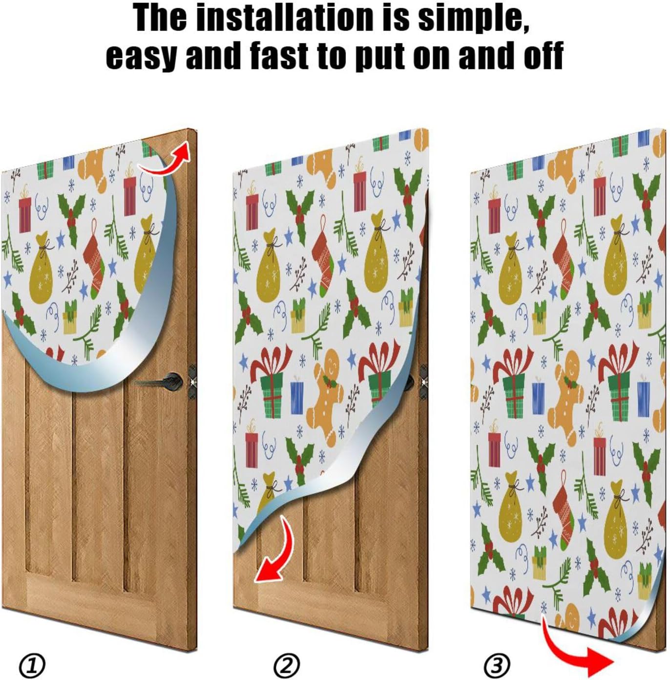 Susiyo Christmas Door Cover Stretch Fabric Party Decoration