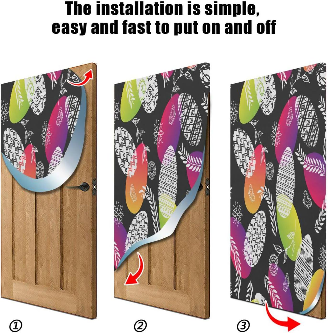 Susiyo Stretch Fabric Christmas Door Cover Decor 32x79 in