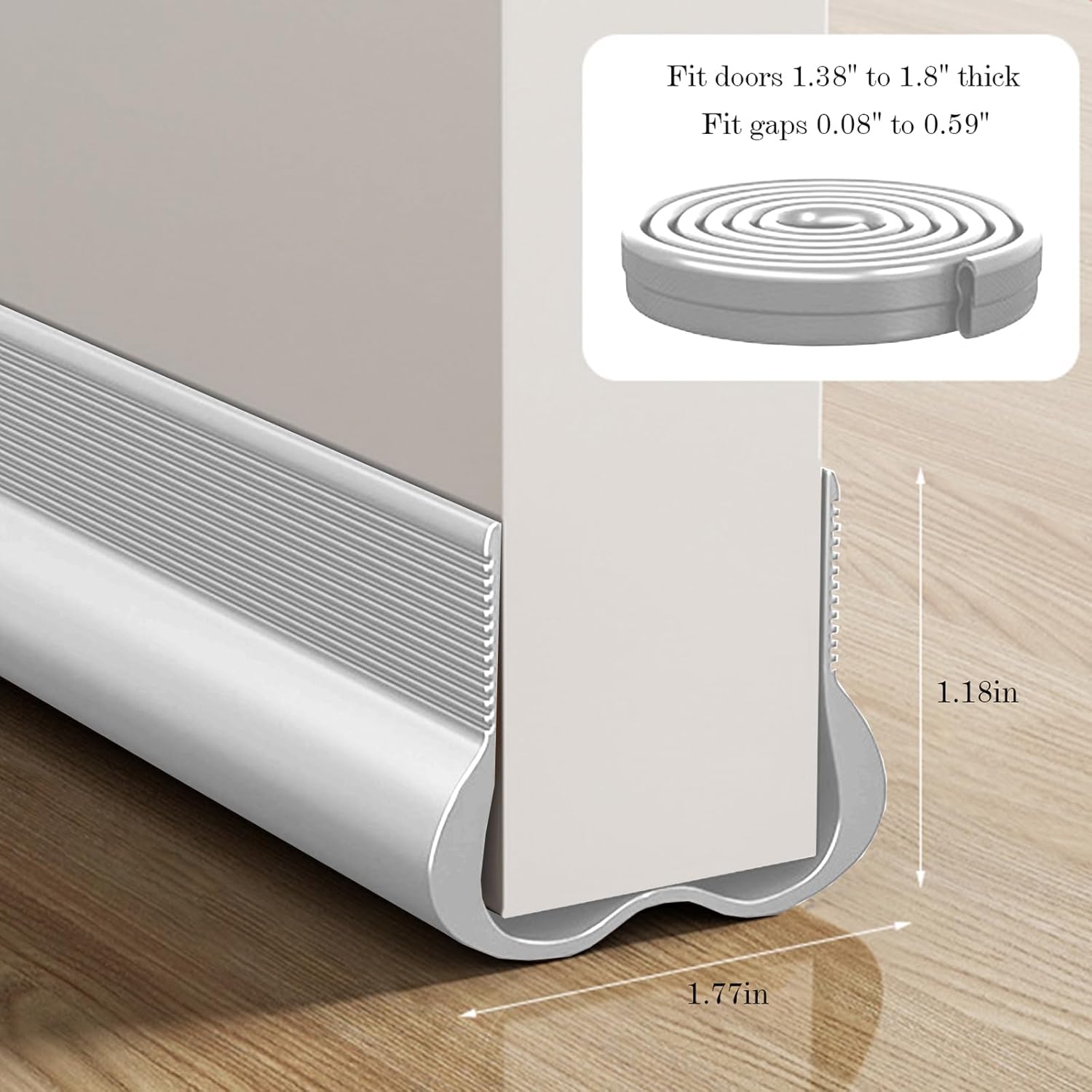 36 Inch Door Draft Stopper - Cuttable Weather Seal for Bottom Door