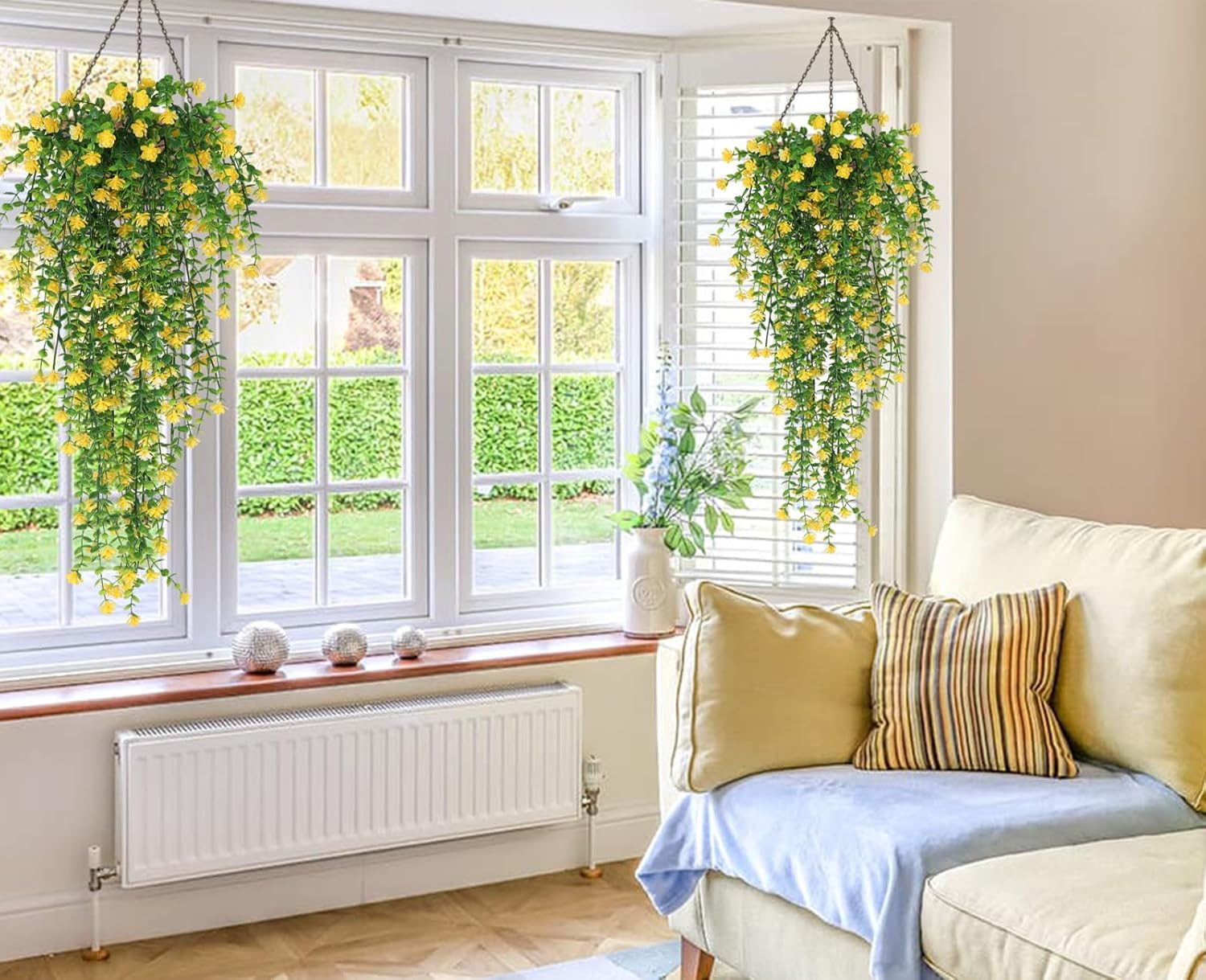 RECUTMS Yellow Hanging Fake Plants 3-Pack