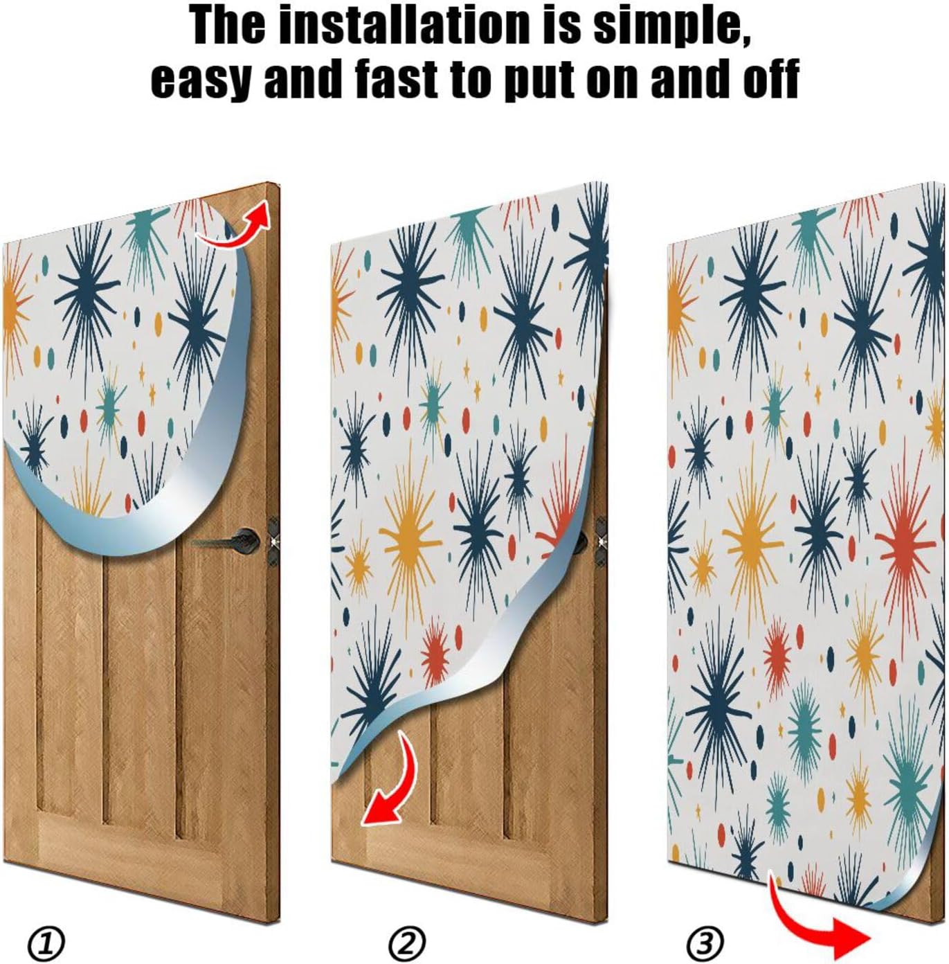 Susiyo Firework Stars Halloween Door Cover 32x79in