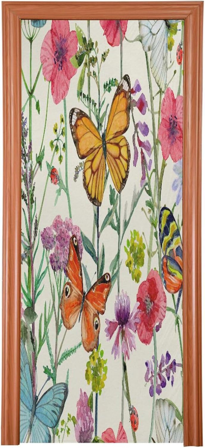 Susiyo Cute Butterflies Halloween Door Cover Stretch Fabric 32x79 In