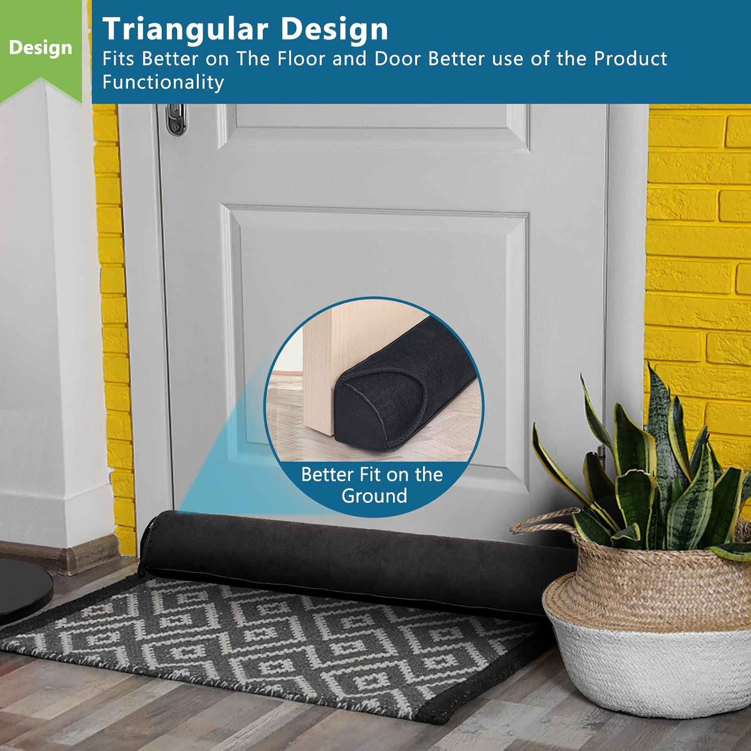 Anze Door Draft Stopper 32 Inch Weighted Triangle