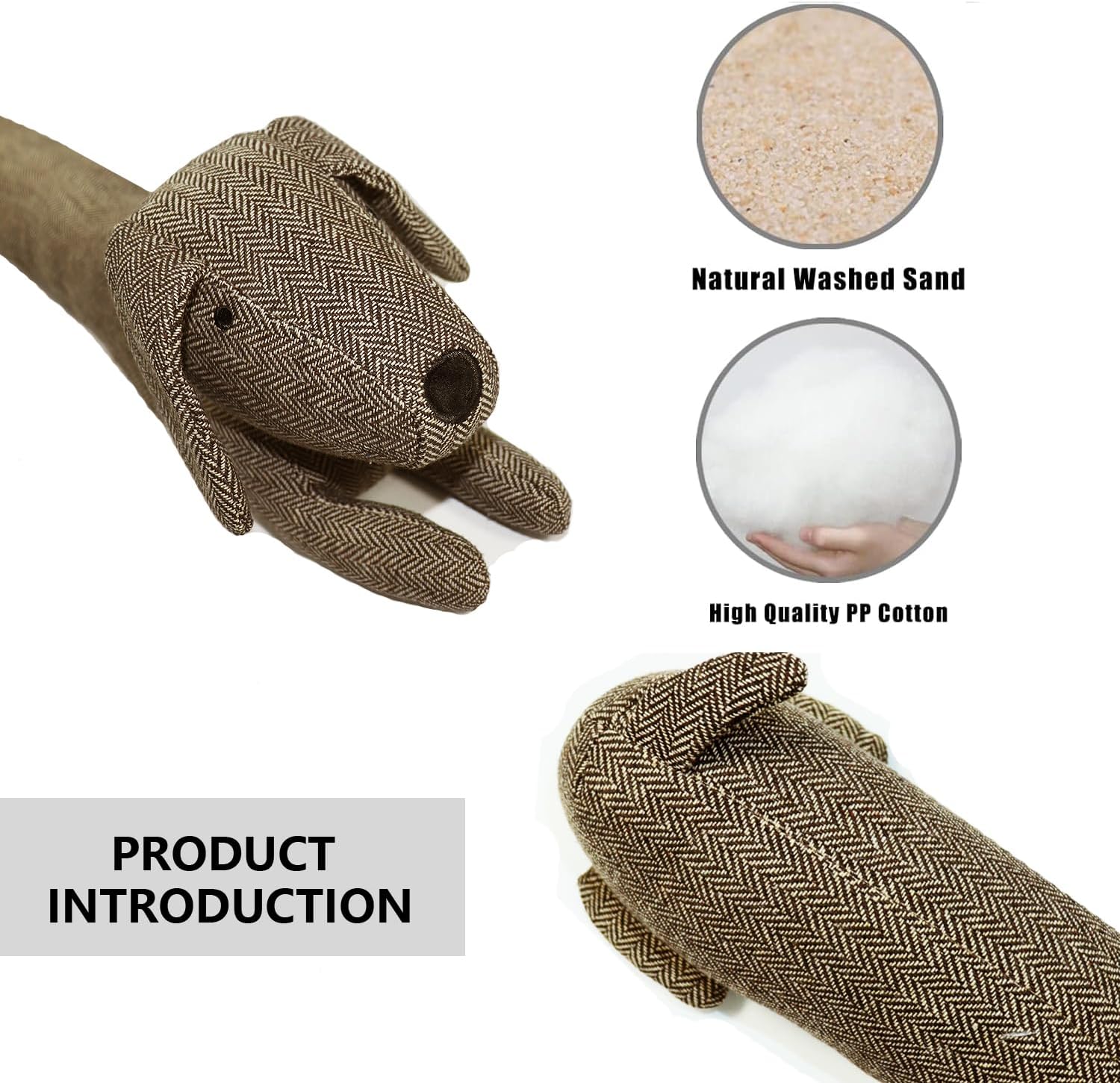 FALIDI Animal Under Door Draft Stopper - Brown Dog 36 inch
