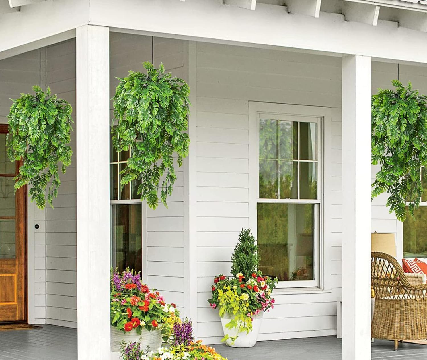 Artificial Hanging Plants 2 Pack UV Resistant