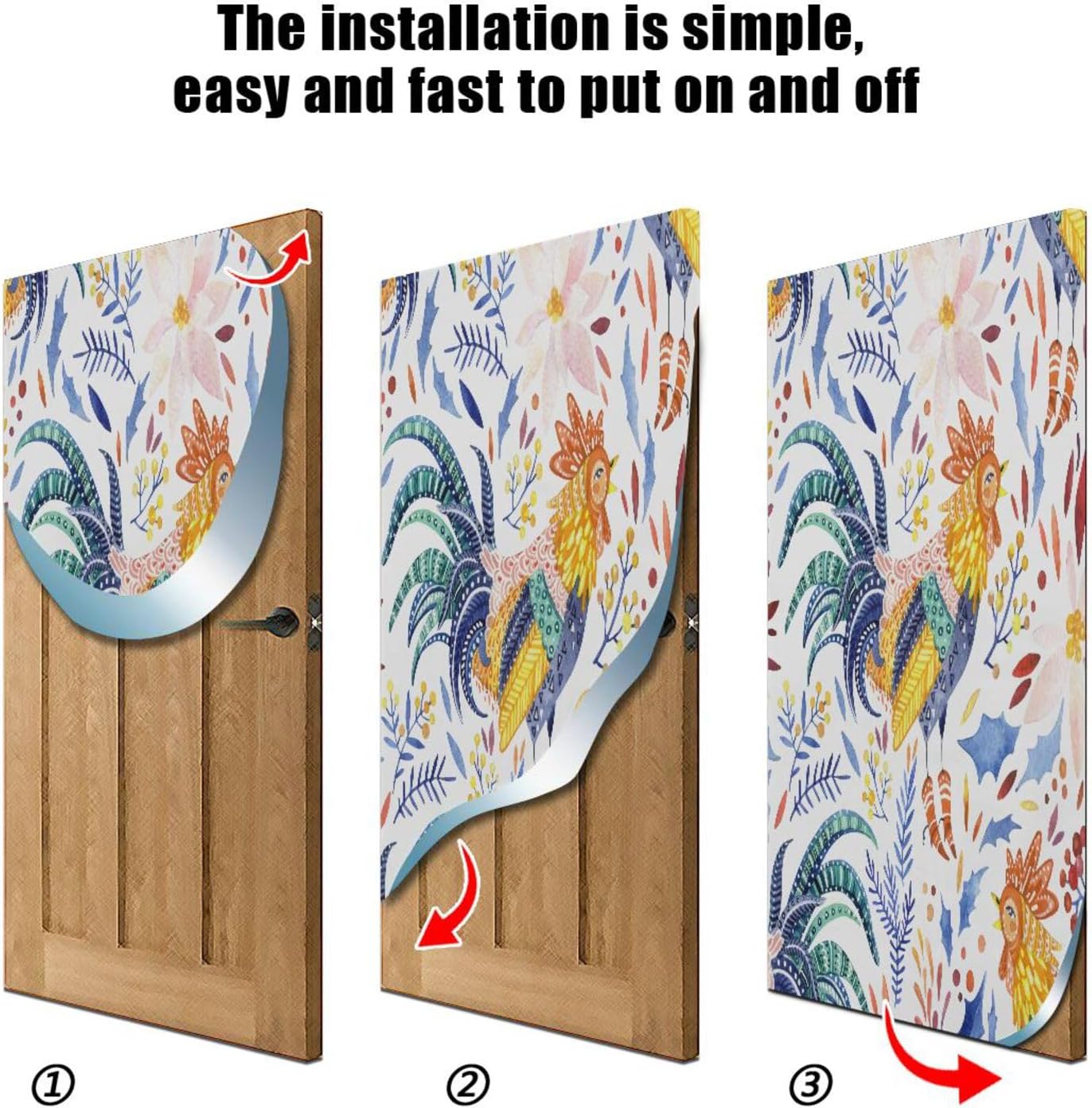 Susiyo Gold Ornate Rooster Halloween Door Cover