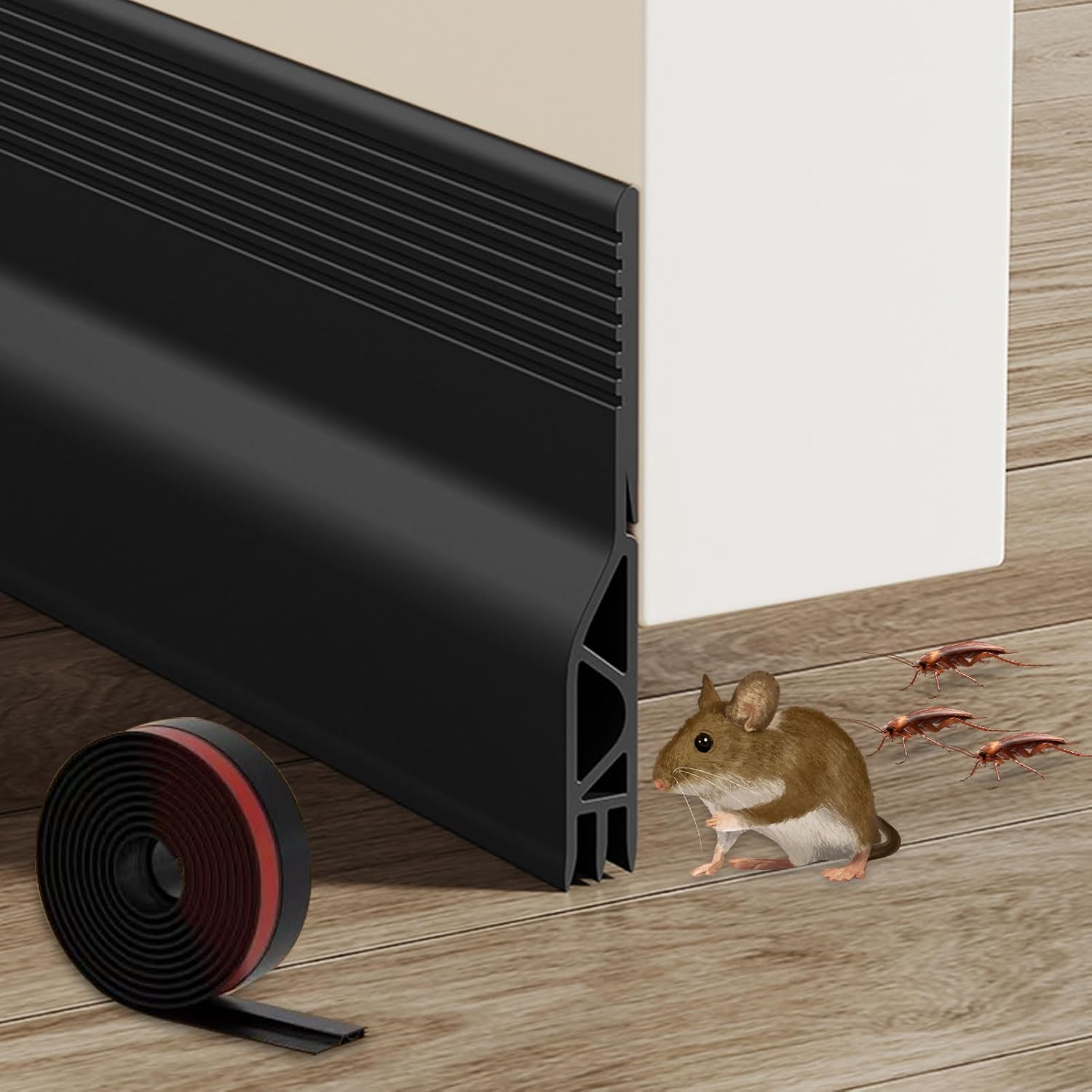 EGUARTE Door Draft Stopper 2 W x 39 L Black