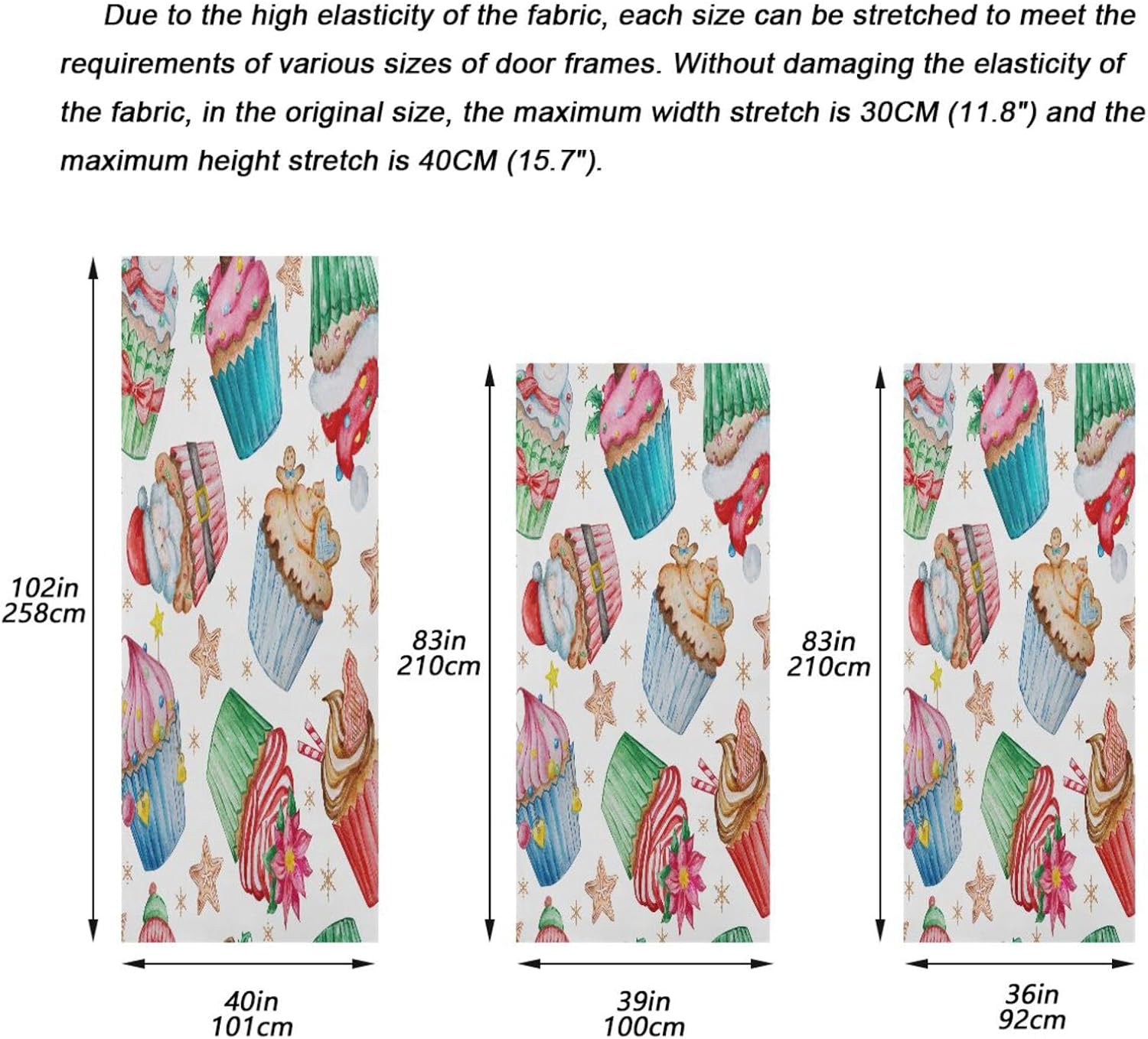 Susiyo Watercolor Christmas Door Cover 32x79 In