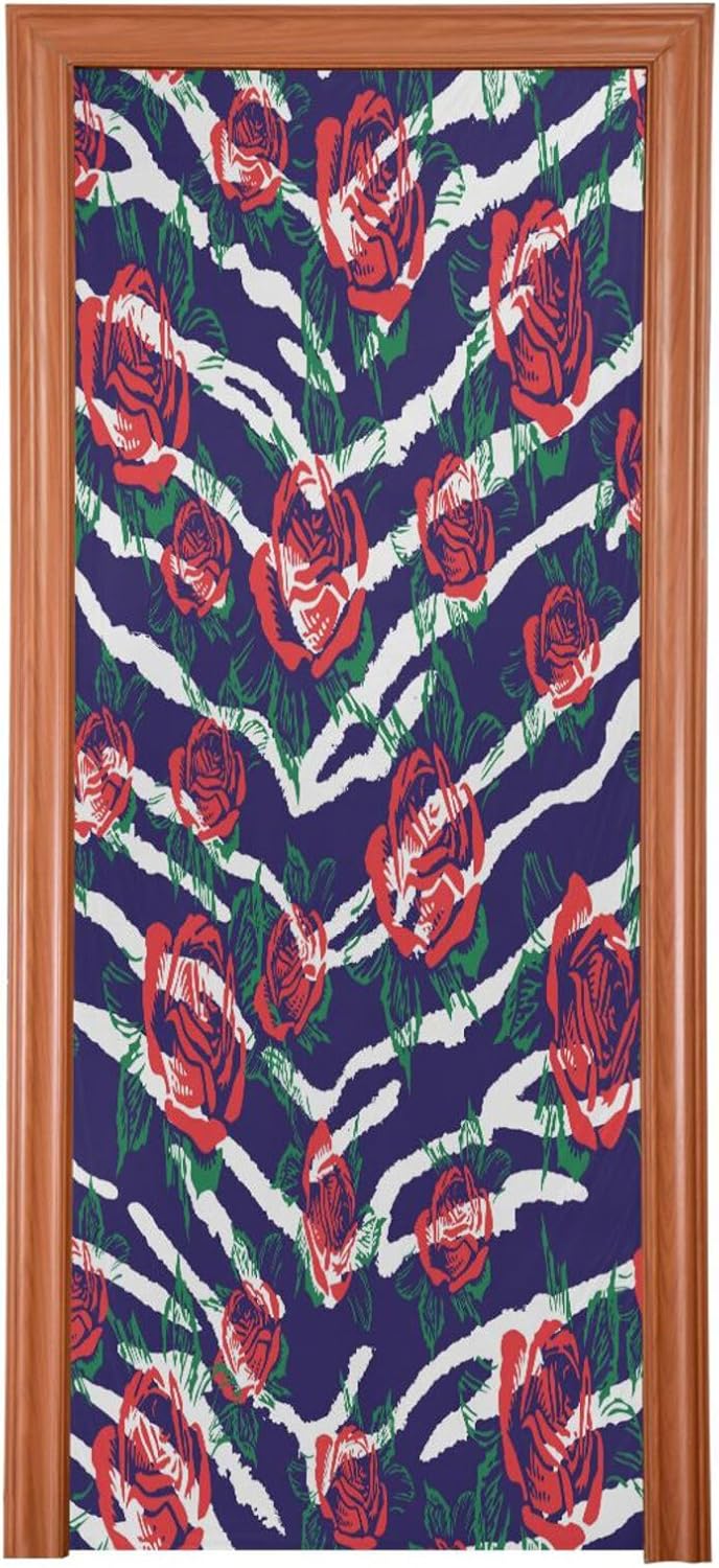Susiyo Animal Print Rose Halloween Door Cover 32x79 in