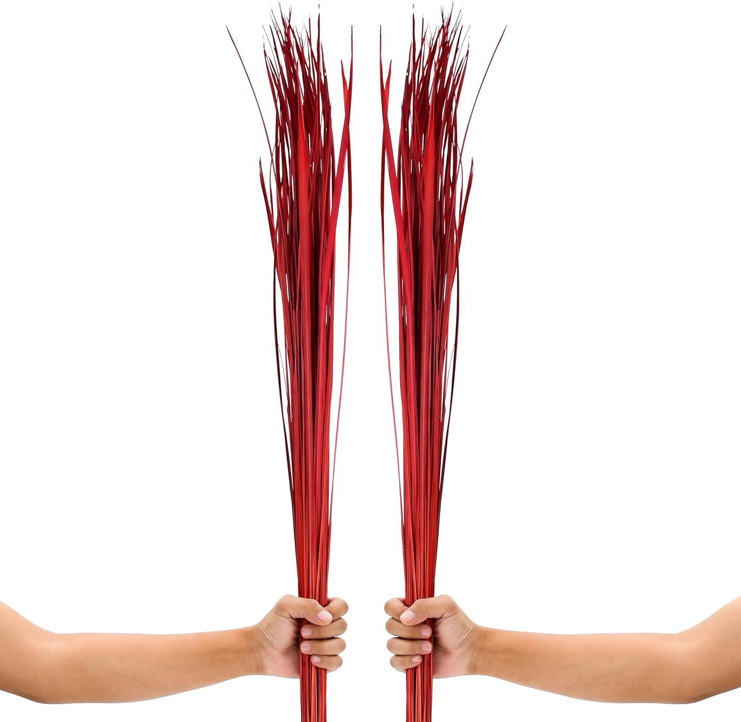 Leewadee Tall Vase Filler Red 45 Inch Natural Grass Stems