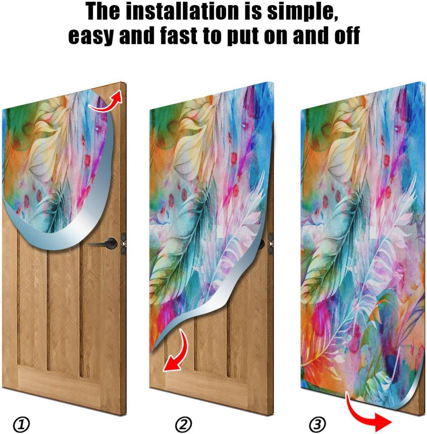 Susiyo Feathers of Birds Halloween Door Cover 32x79in