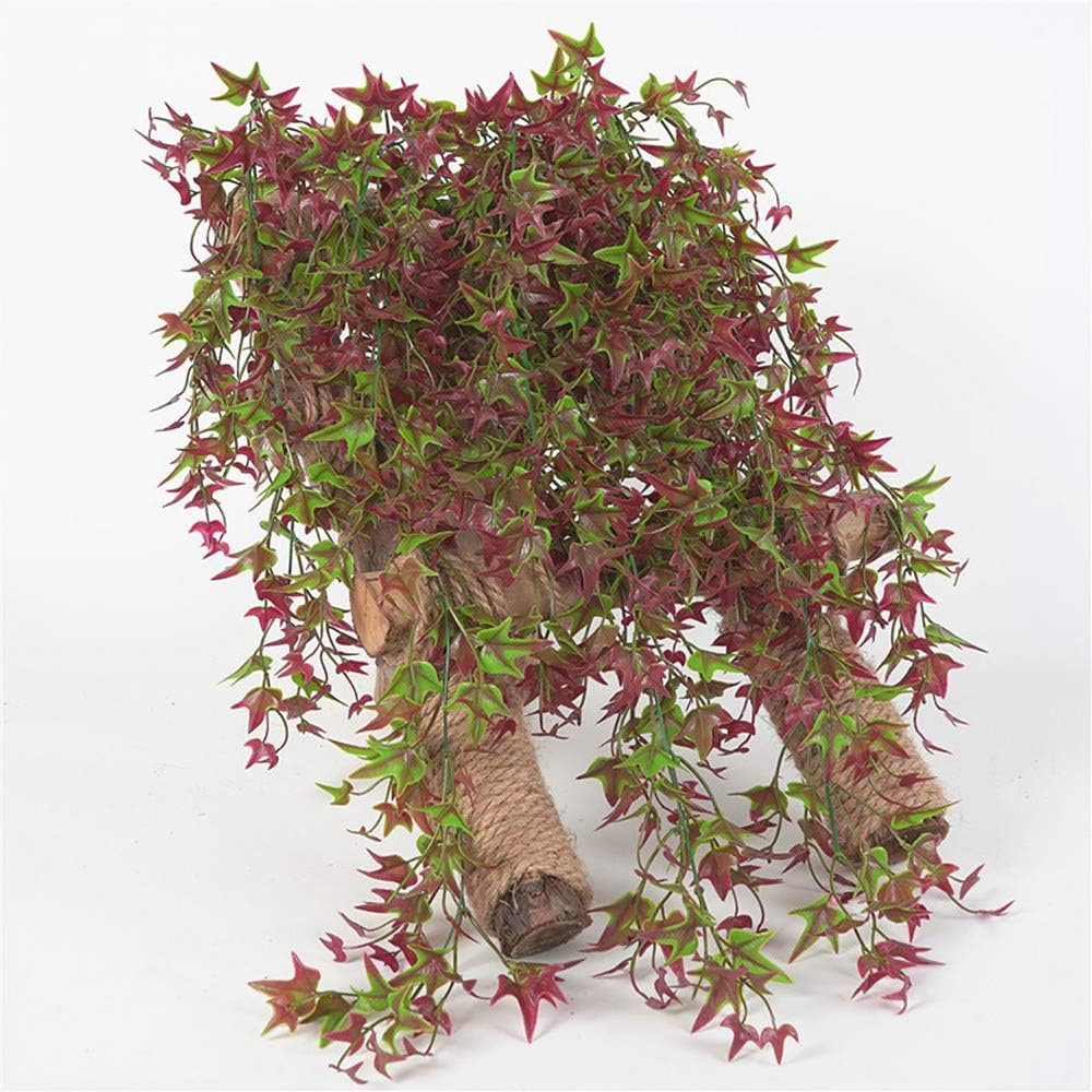 CATTREE Artificial Hanging Vine with Red Leaves 2 Pcs